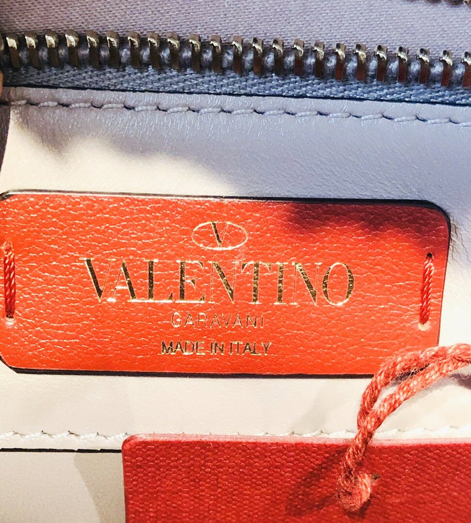 VALENTINO Demilune Dusty Pink Mink Fur Rockstud Flap Bag
