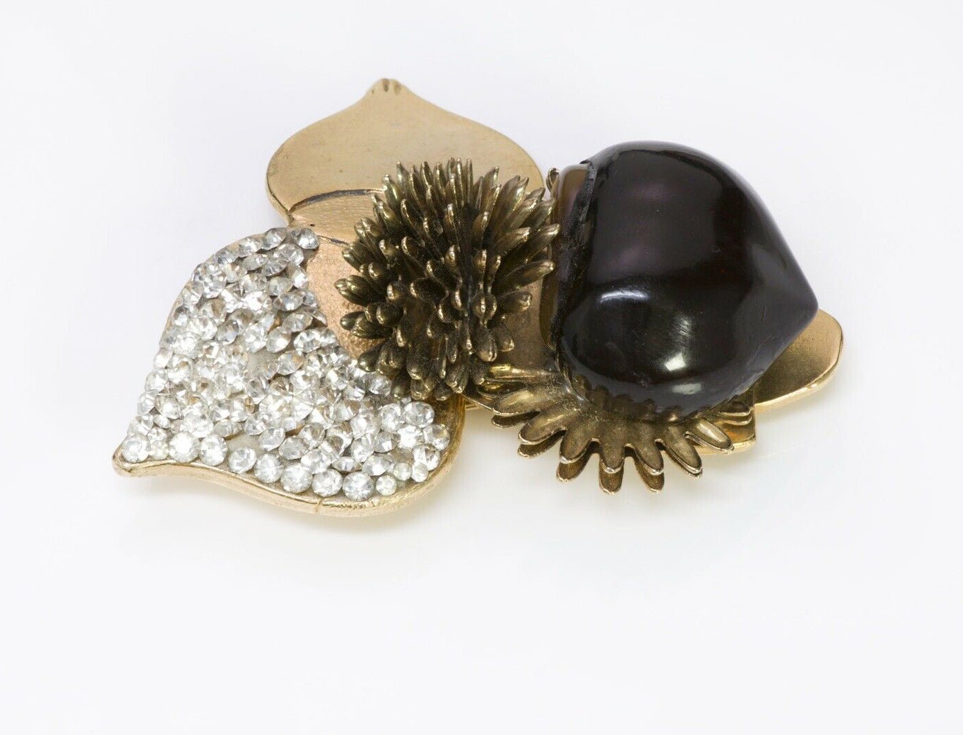 VALENTINO Garavani Couture Glass Chestnut Brooch