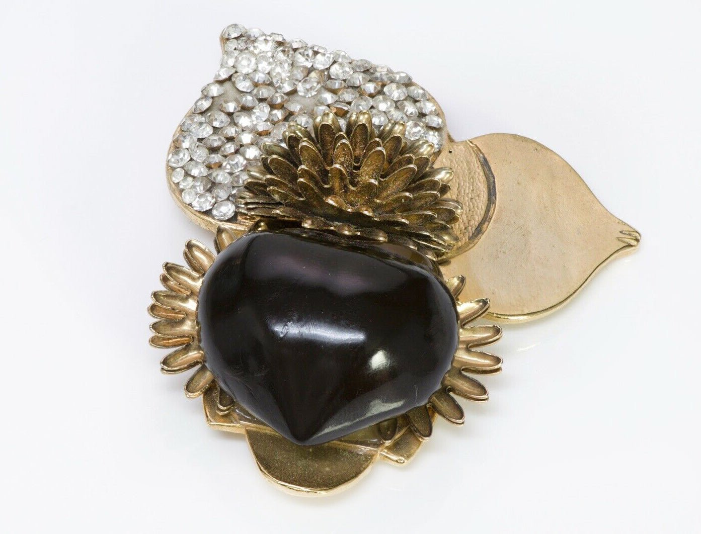 VALENTINO Garavani Couture Glass Chestnut Brooch
