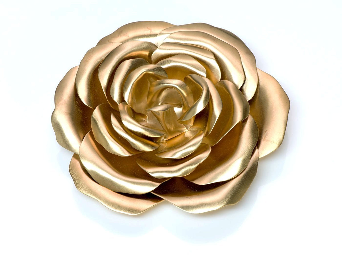 Authentic Valentino Gold Brooch VALENTINO GARAVANI Crystal-embellished gold-tone brooch  main image 4