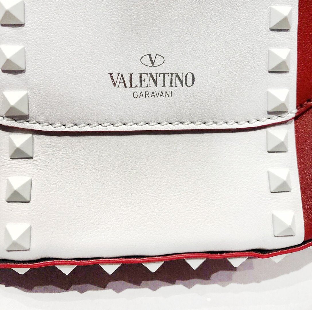 VALENTINO Leather Rockstud Saddle Crossbody Bag
