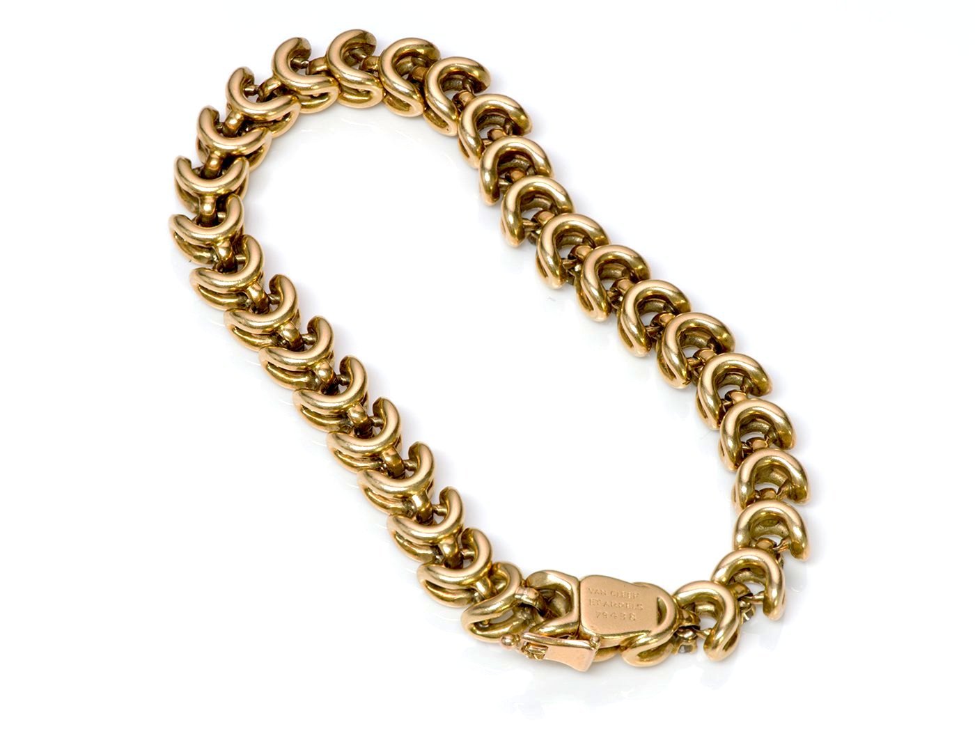 Van Cleef Arpels 18K Gold Diamond Link Bracelet