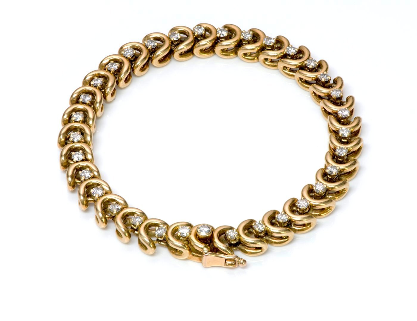 Van Cleef Arpels 18K Gold Diamond Link Bracelet