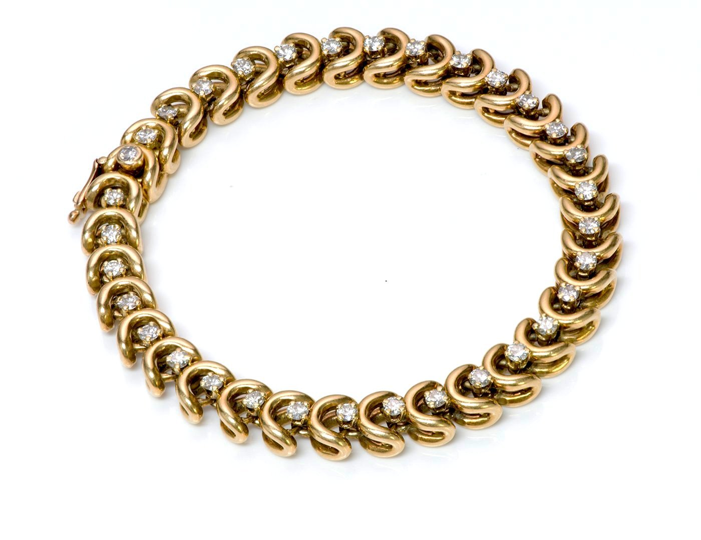 Van Cleef Arpels 18K Gold Diamond Link Bracelet
