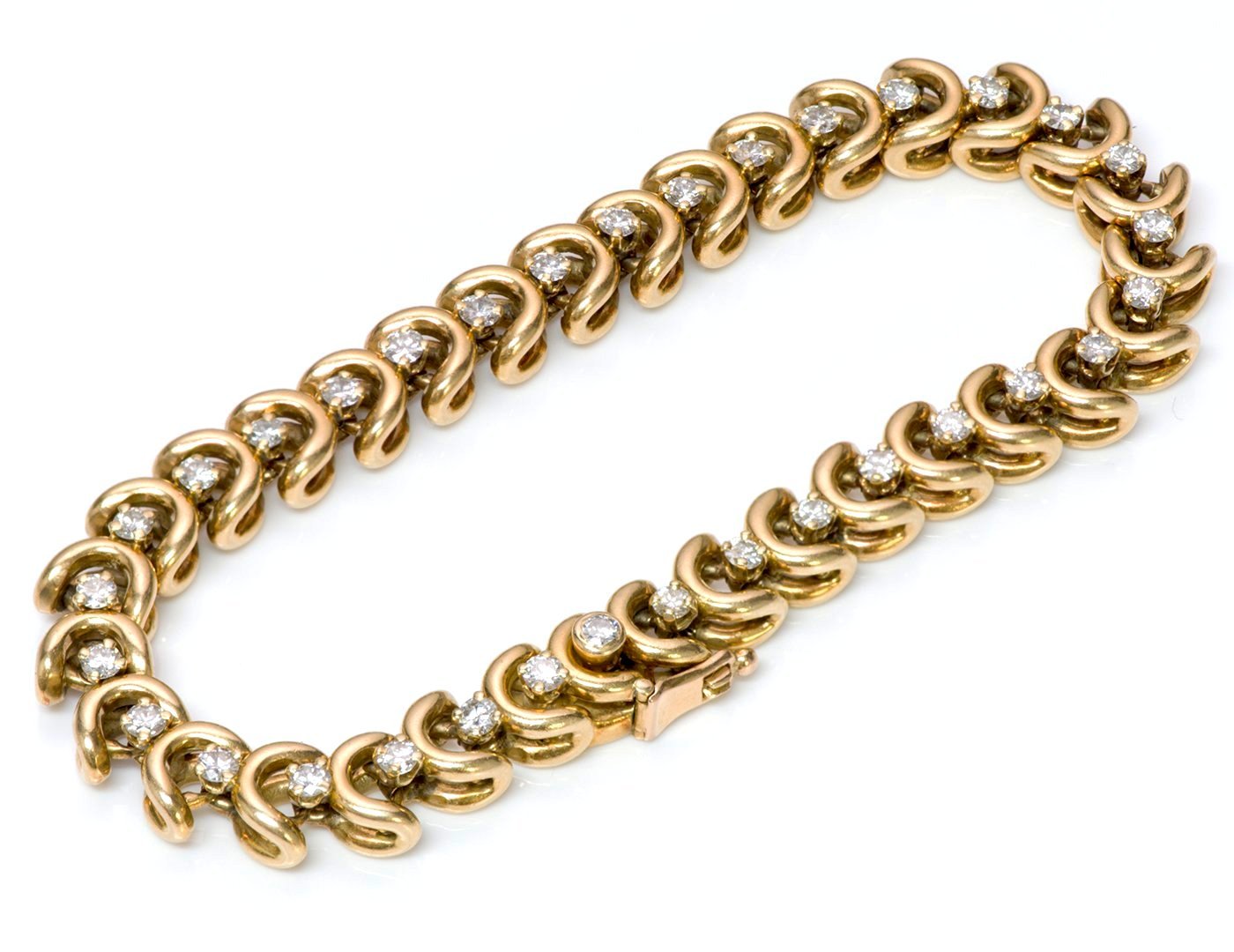 Van Cleef Arpels 18K Gold Diamond Link Bracelet