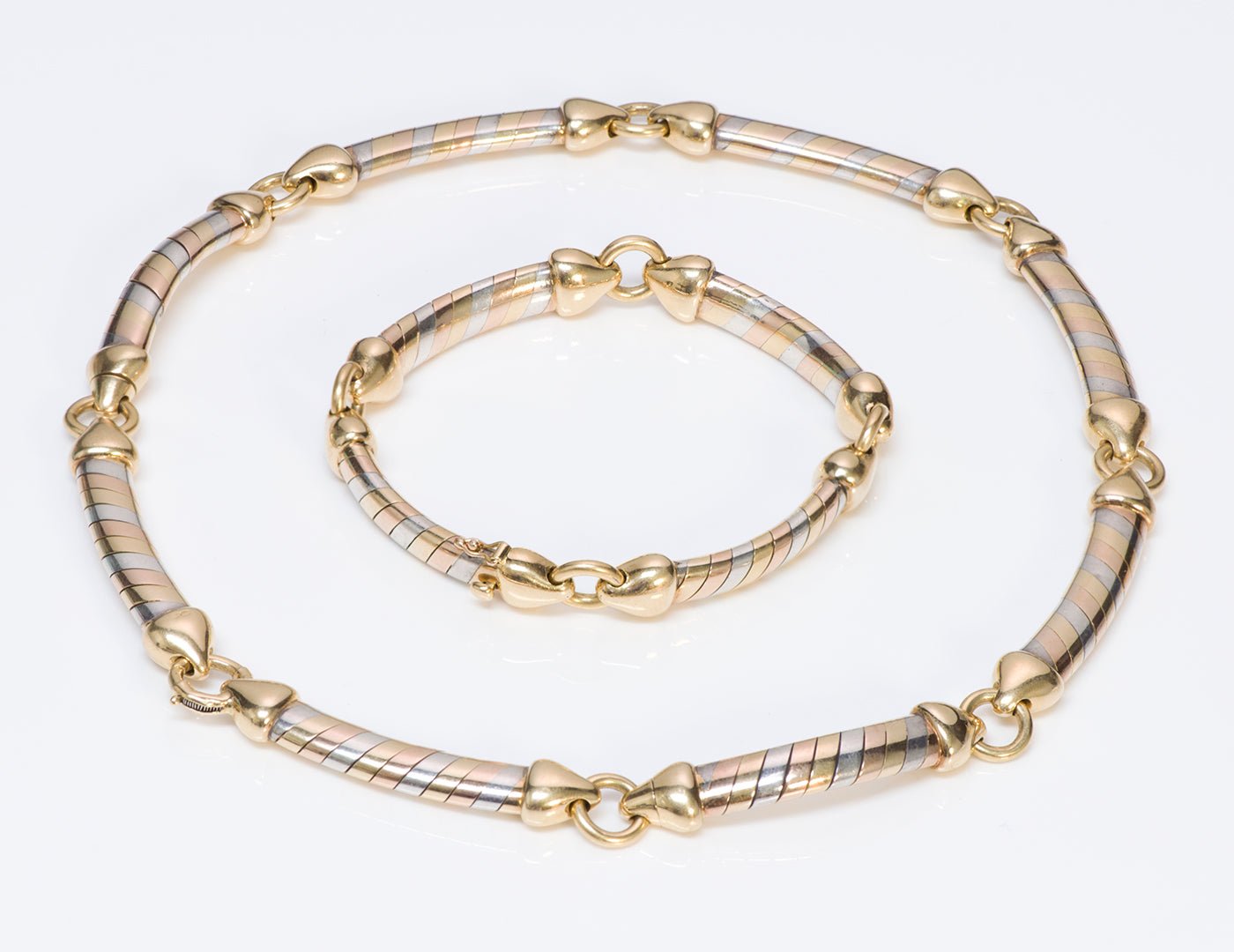 Van Cleef & Arpels 18K Gold & Silver Necklace Bracelet