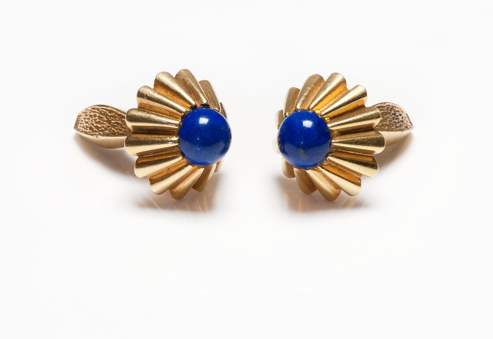 Van Cleef & Arpels 18K Yellow Gold Lapis Cufflinks