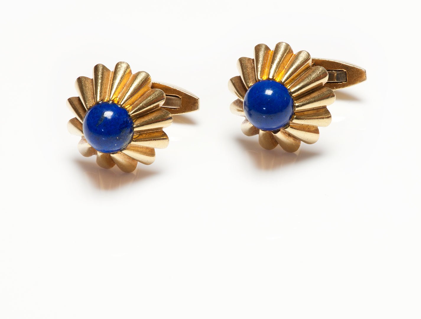Van Cleef & Arpels 18K Yellow Gold Lapis Cufflinks