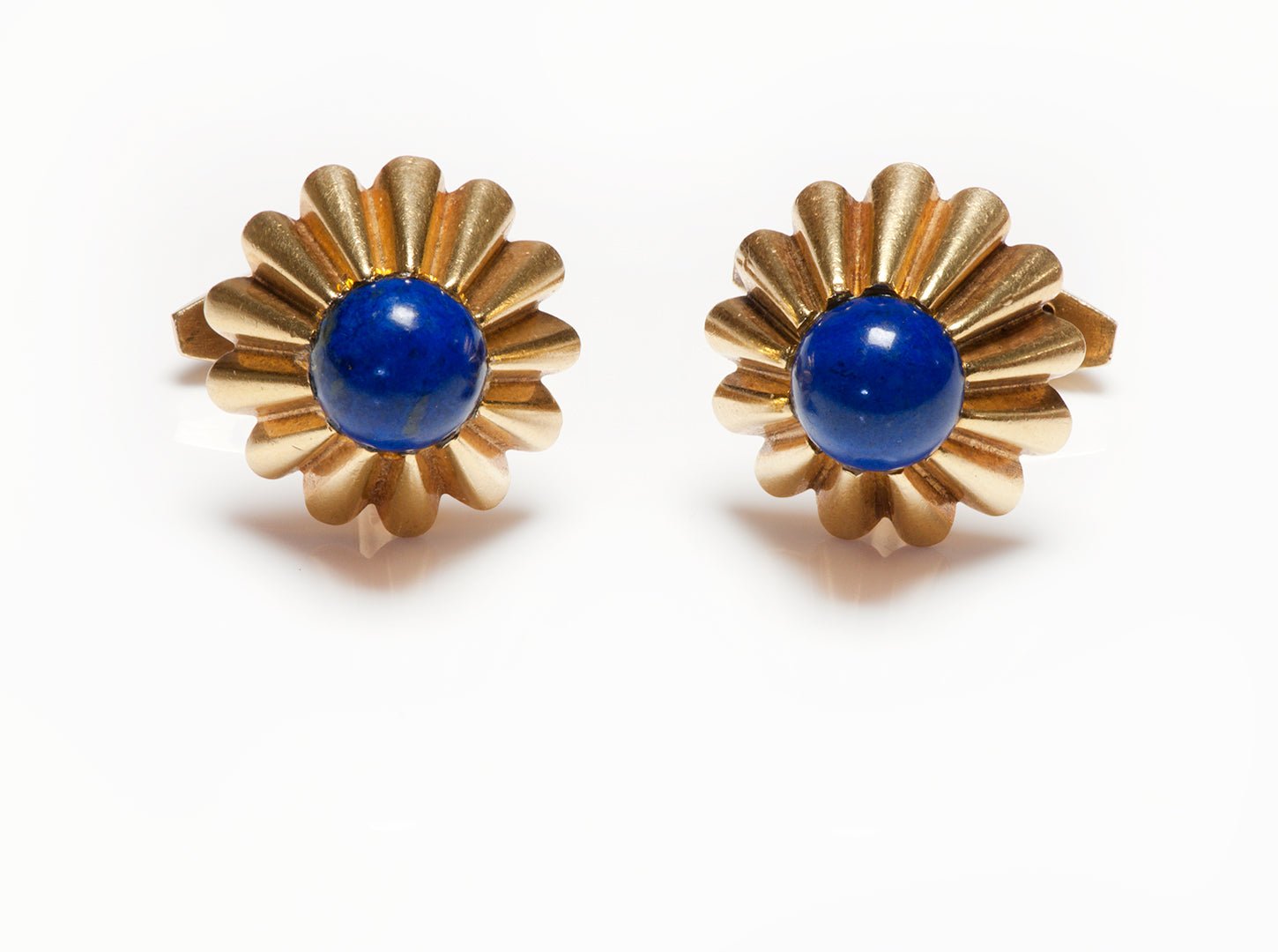 Van Cleef & Arpels 18K Yellow Gold Lapis Cufflinks