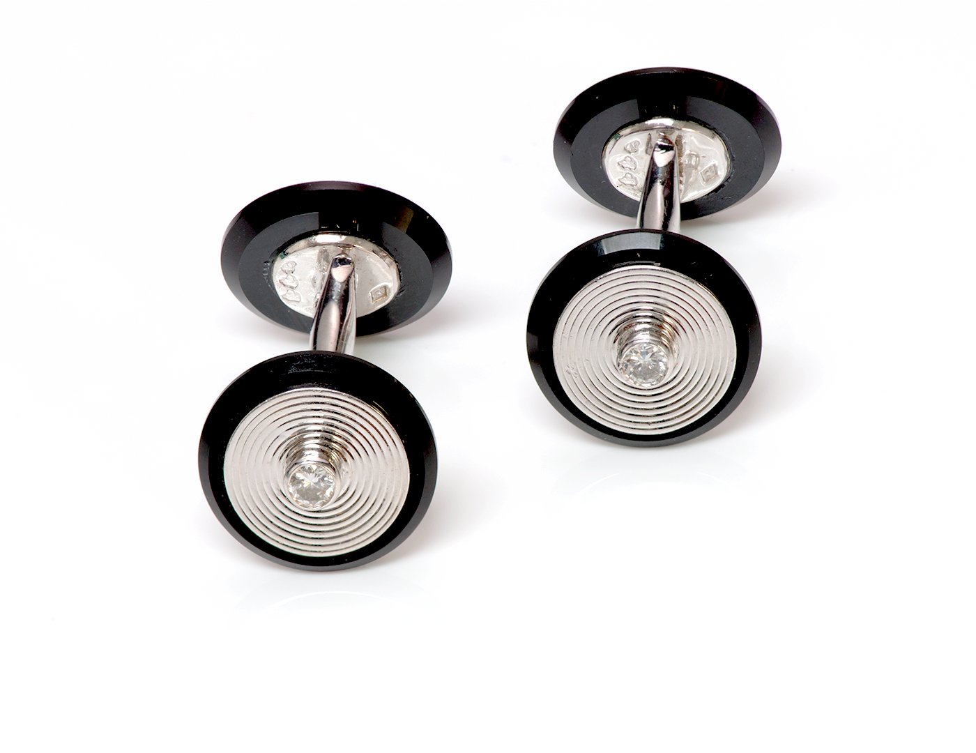 Van Cleef & Arpels Diamond Onyx 18K Gold Cufflinks