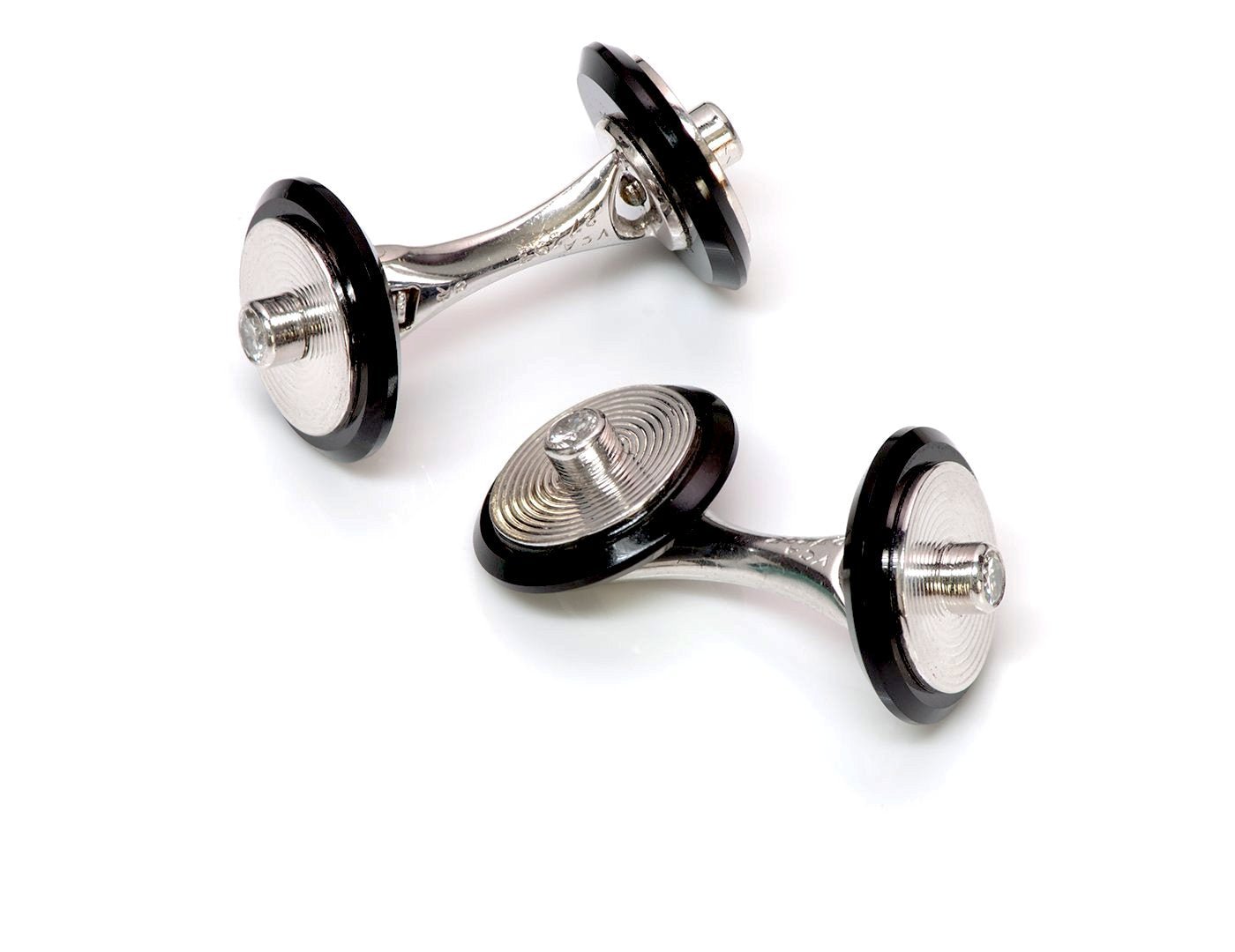 Van Cleef & Arpels Diamond Onyx 18K Gold Cufflinks