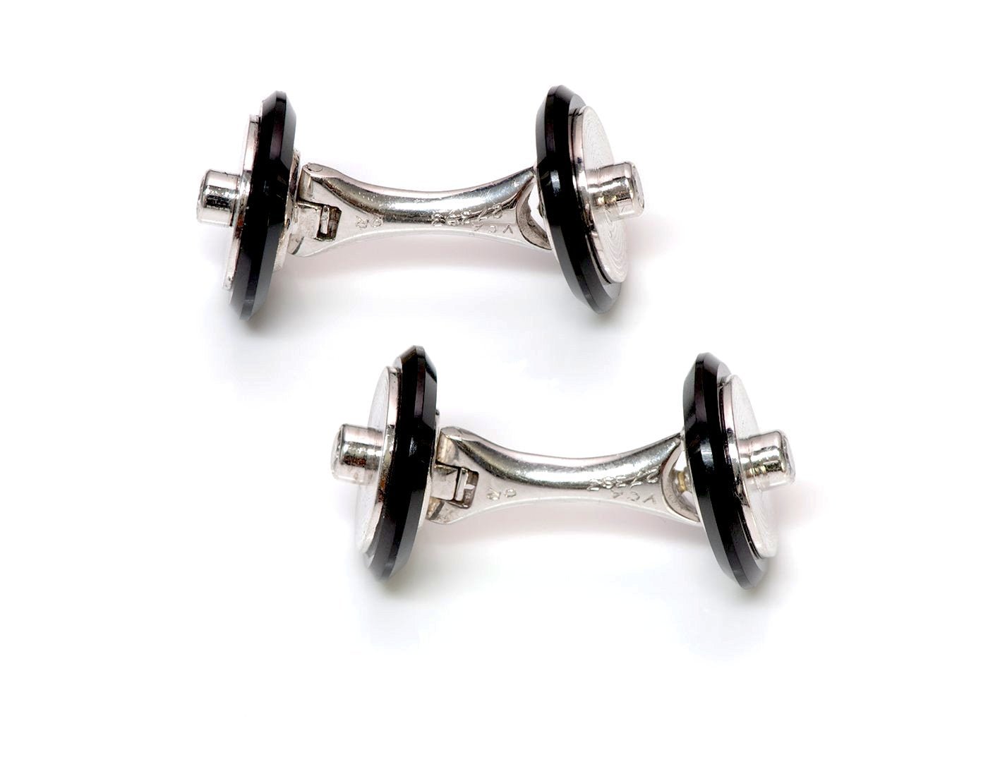 Van Cleef & Arpels Diamond Onyx 18K Gold Cufflinks