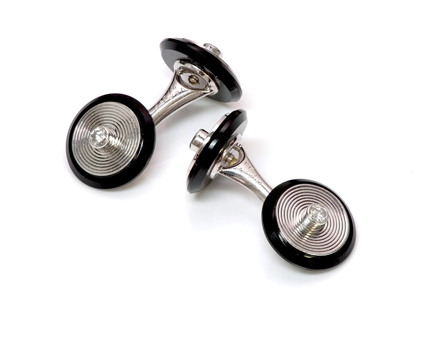 Van Cleef & Arpels Diamond Onyx 18K Gold Cufflinks