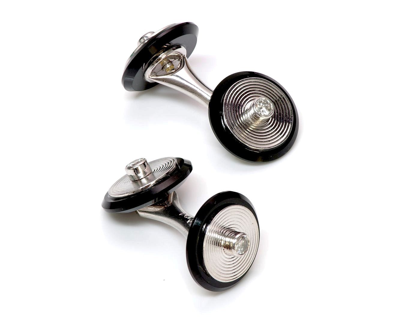 Van Cleef & Arpels Diamond Onyx 18K Gold Cufflinks