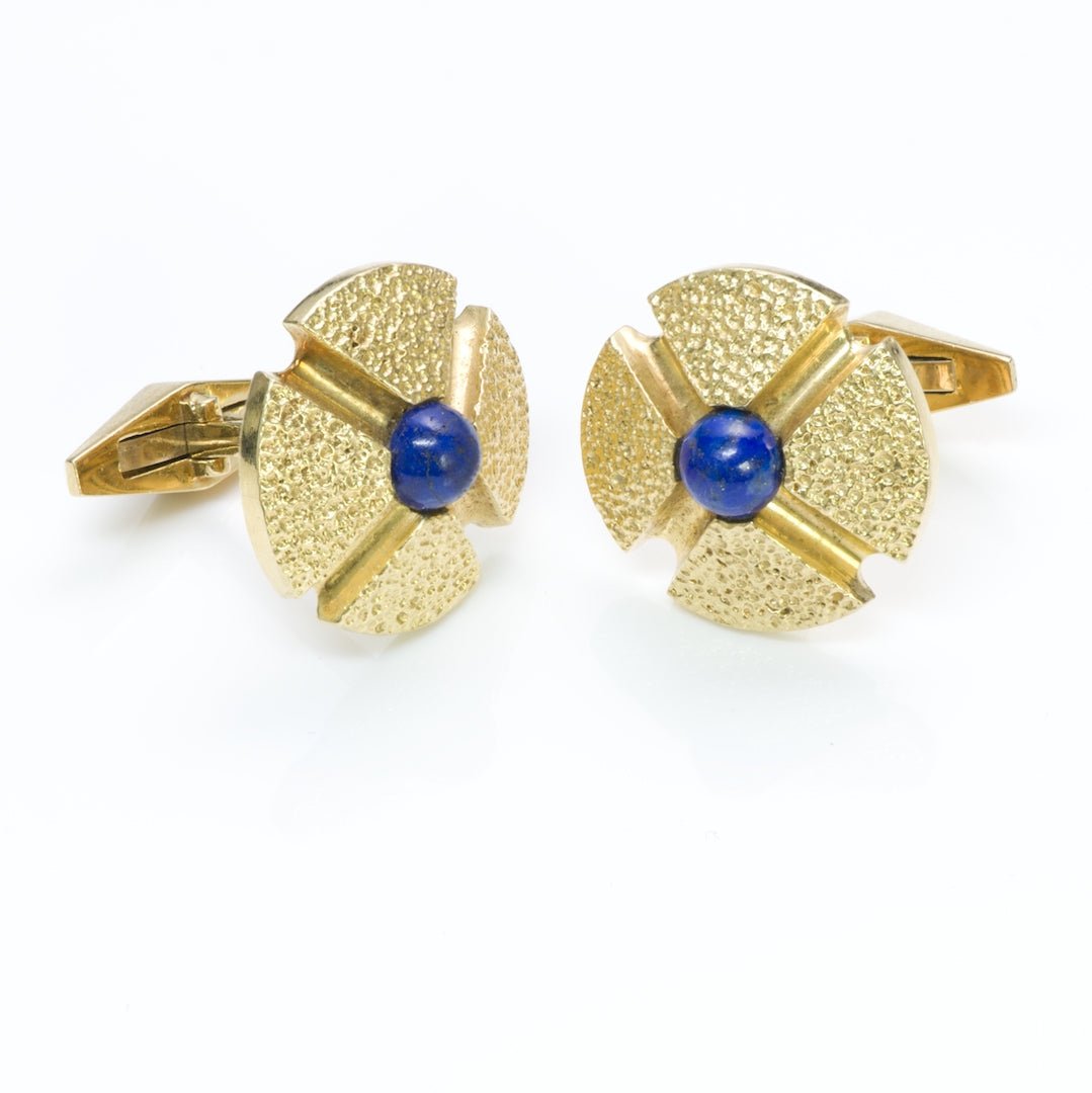 Van Cleef & Arpels Lapis 18K Gold Cufflinks