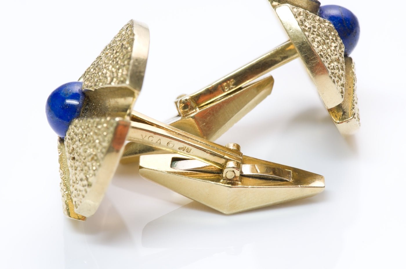 Van Cleef & Arpels Lapis 18K Gold Cufflinks