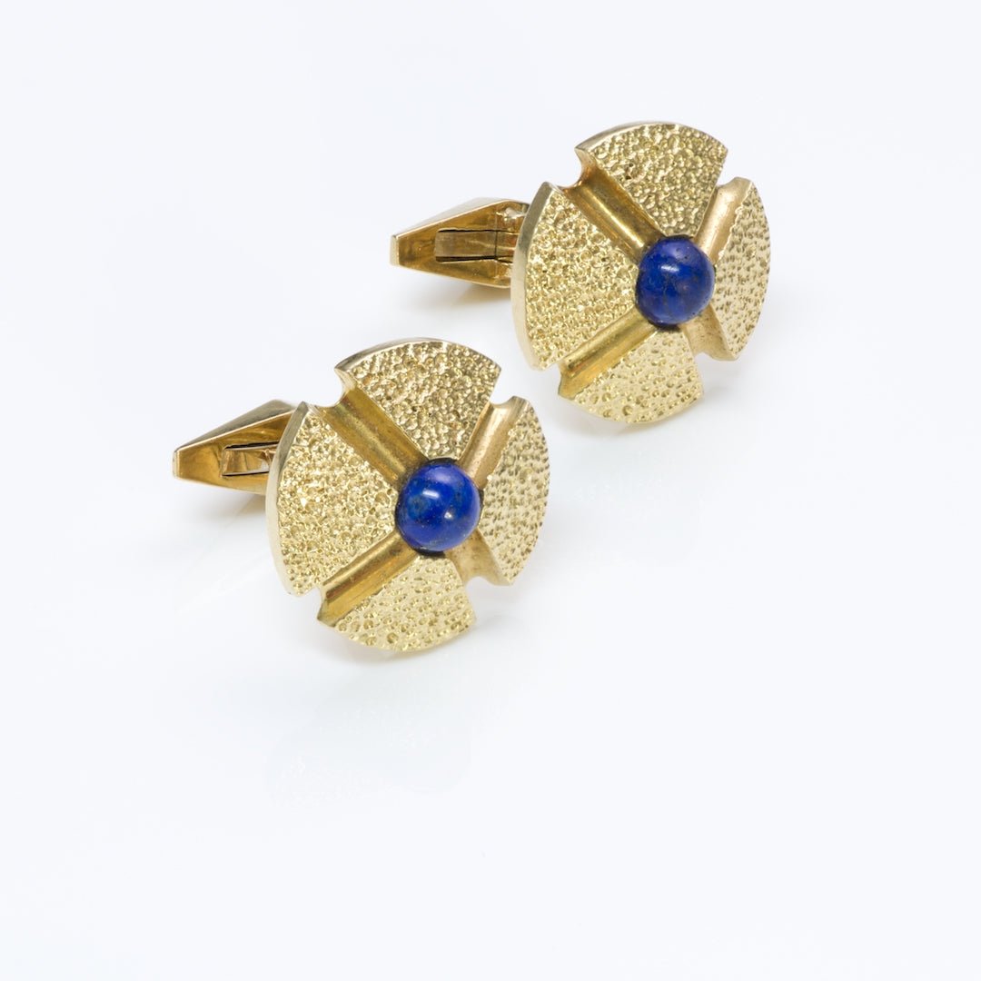 Van Cleef & Arpels Lapis 18K Gold Cufflinks