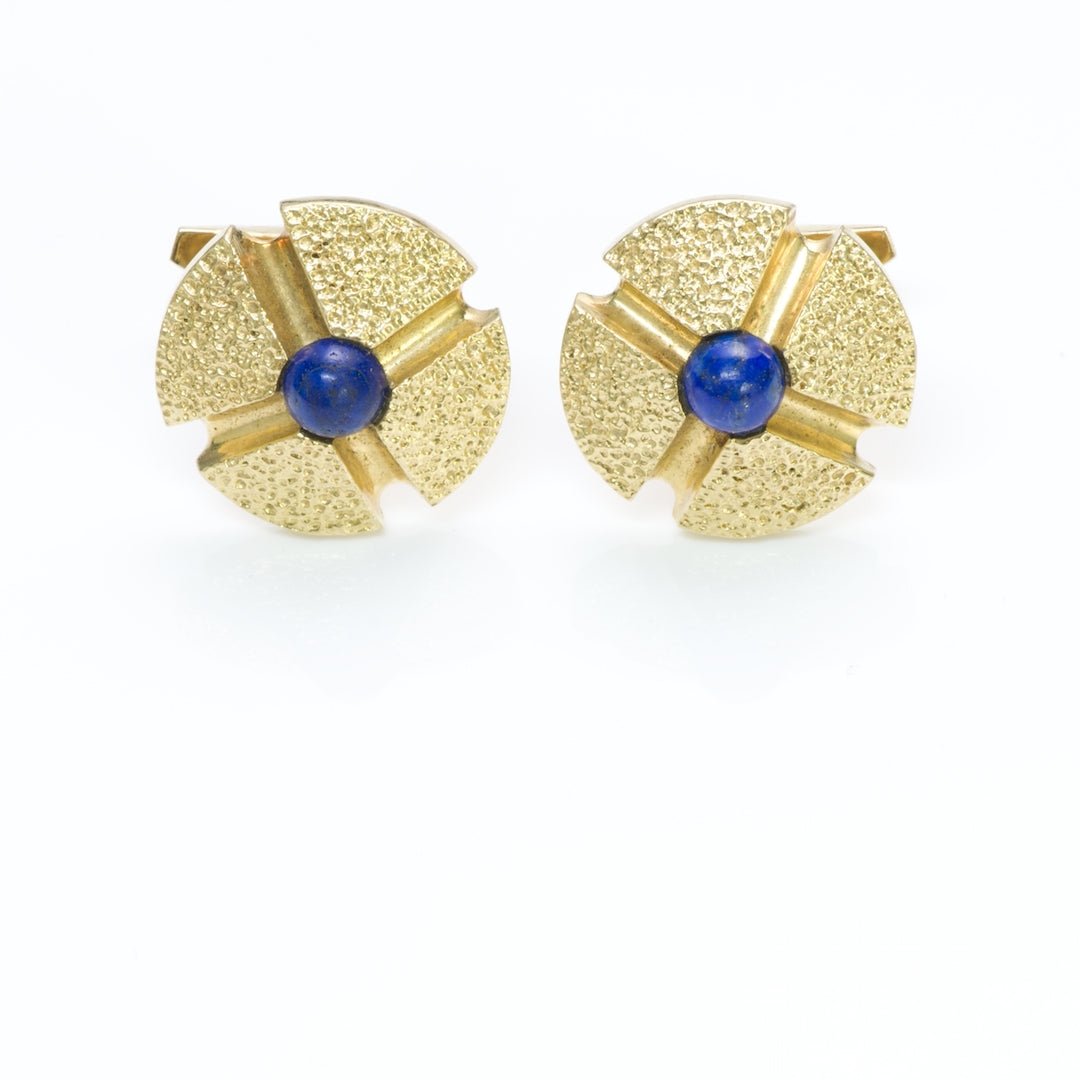 Van Cleef & Arpels Lapis 18K Gold Cufflinks