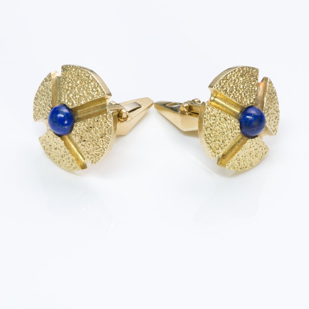 Van Cleef & Arpels Lapis 18K Gold Cufflinks