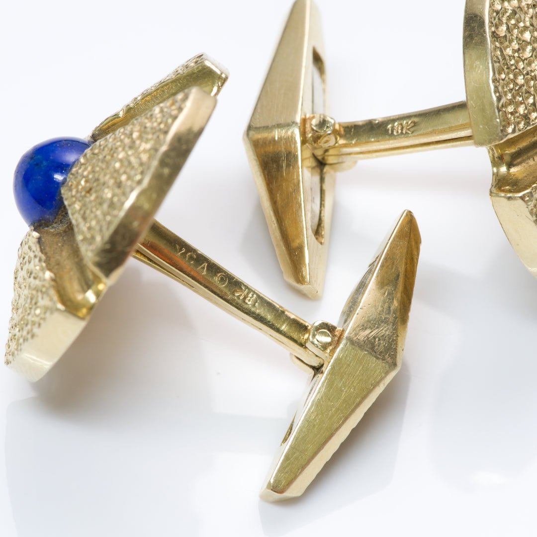 Van Cleef & Arpels Lapis 18K Gold Cufflinks