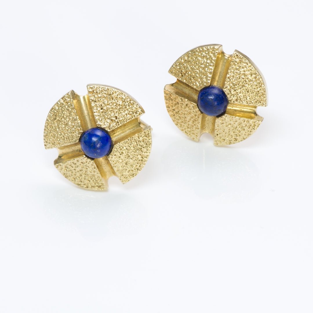 Van Cleef & Arpels Lapis 18K Gold Cufflinks