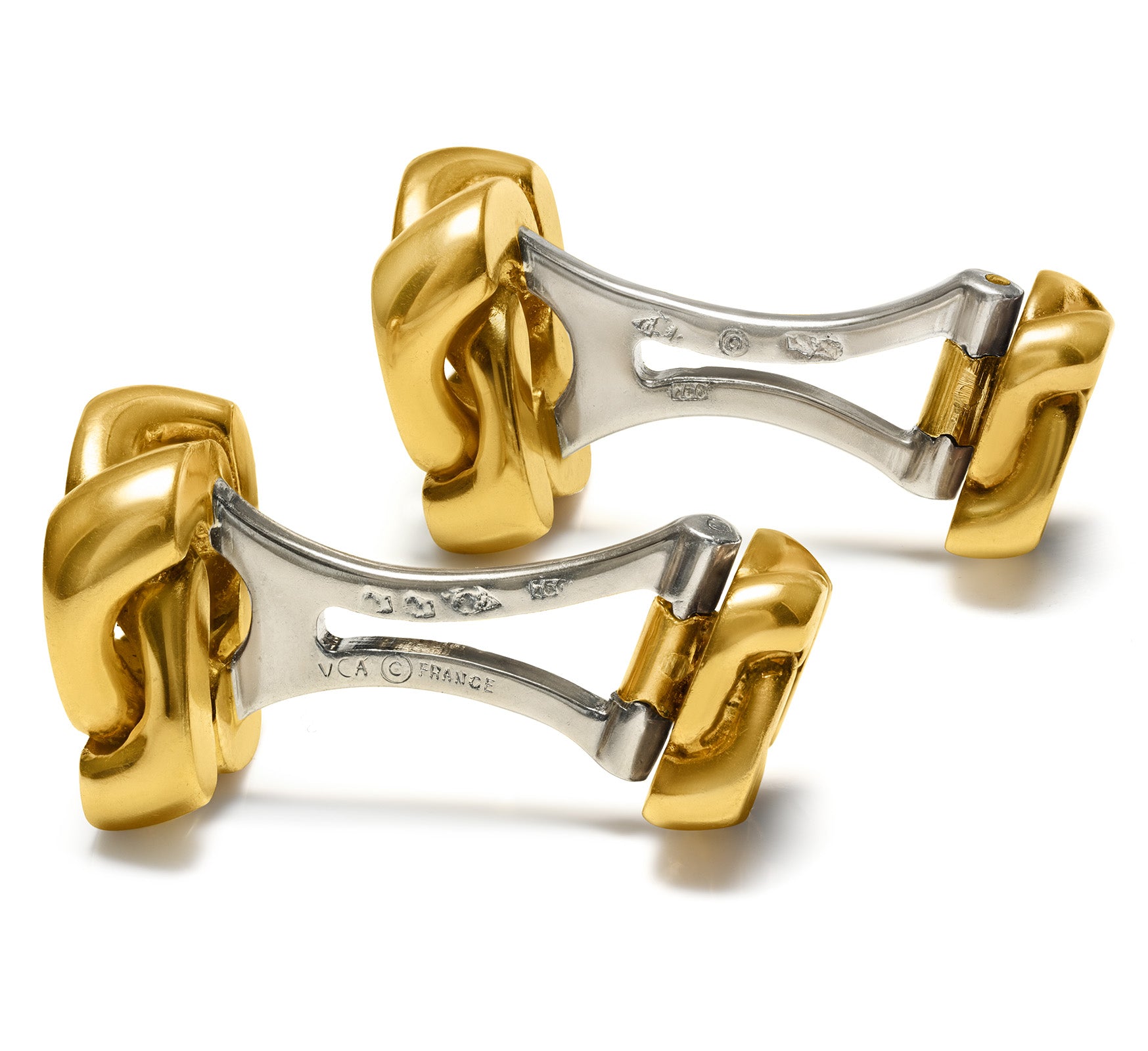Van Cleef Arpels France 18K Gold Hallmarks Cufflinks