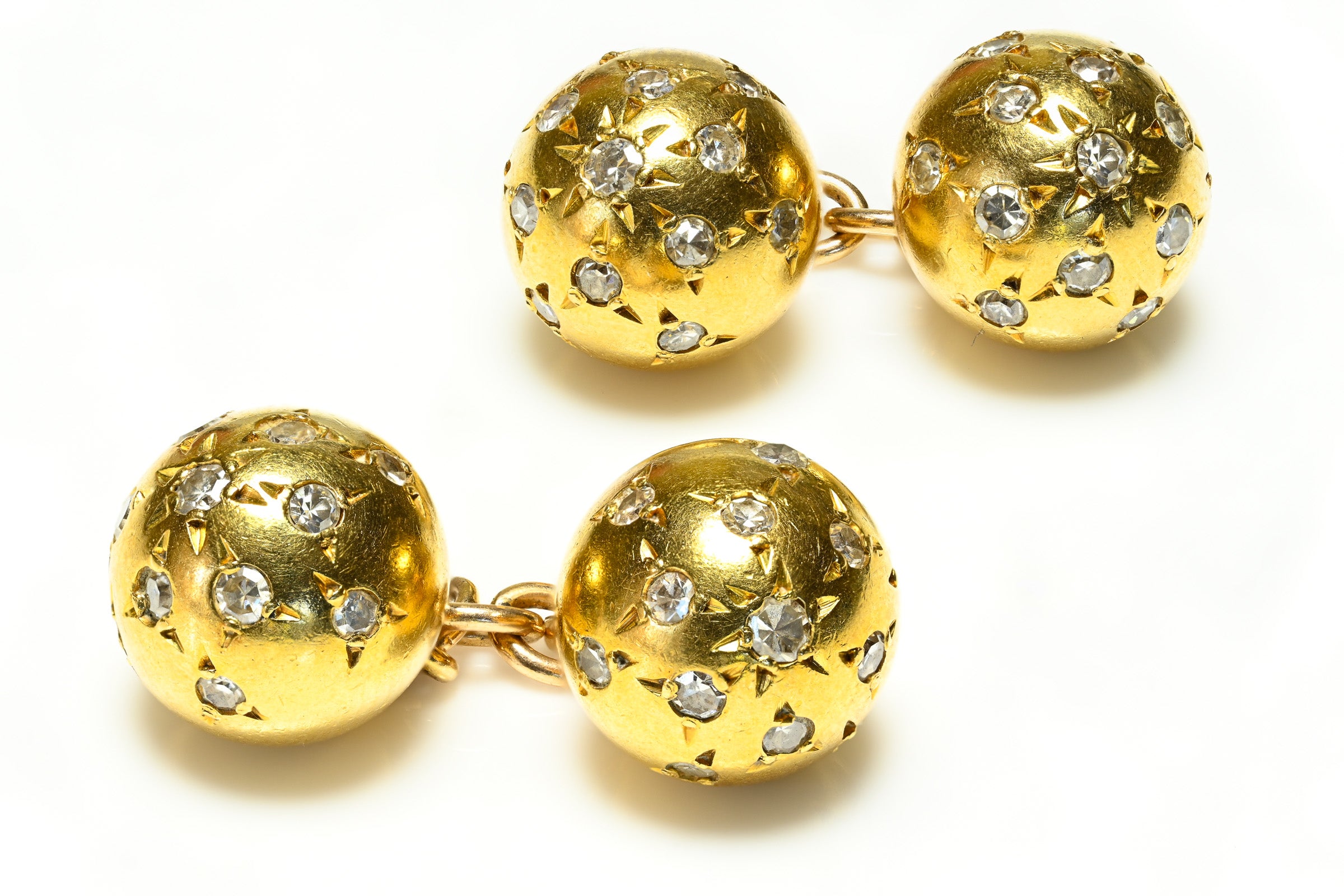 Van Cleef & Arpels 18K Gold Diamond Cufflinks