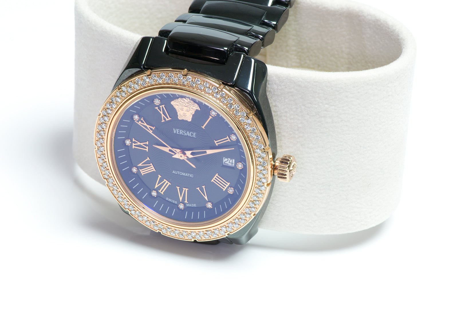 Versace Medusa Ceramic Diamond Automatic Watch 01AC9