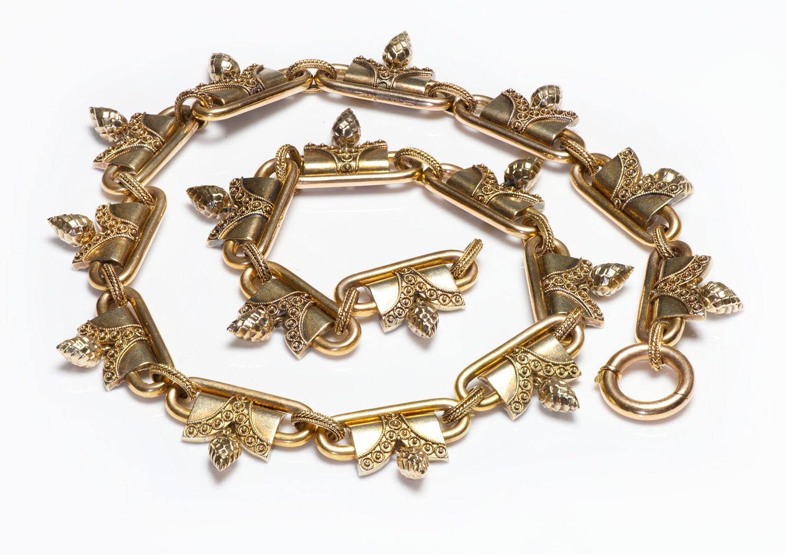 Victorian Etruscan Revival Gold Necklace