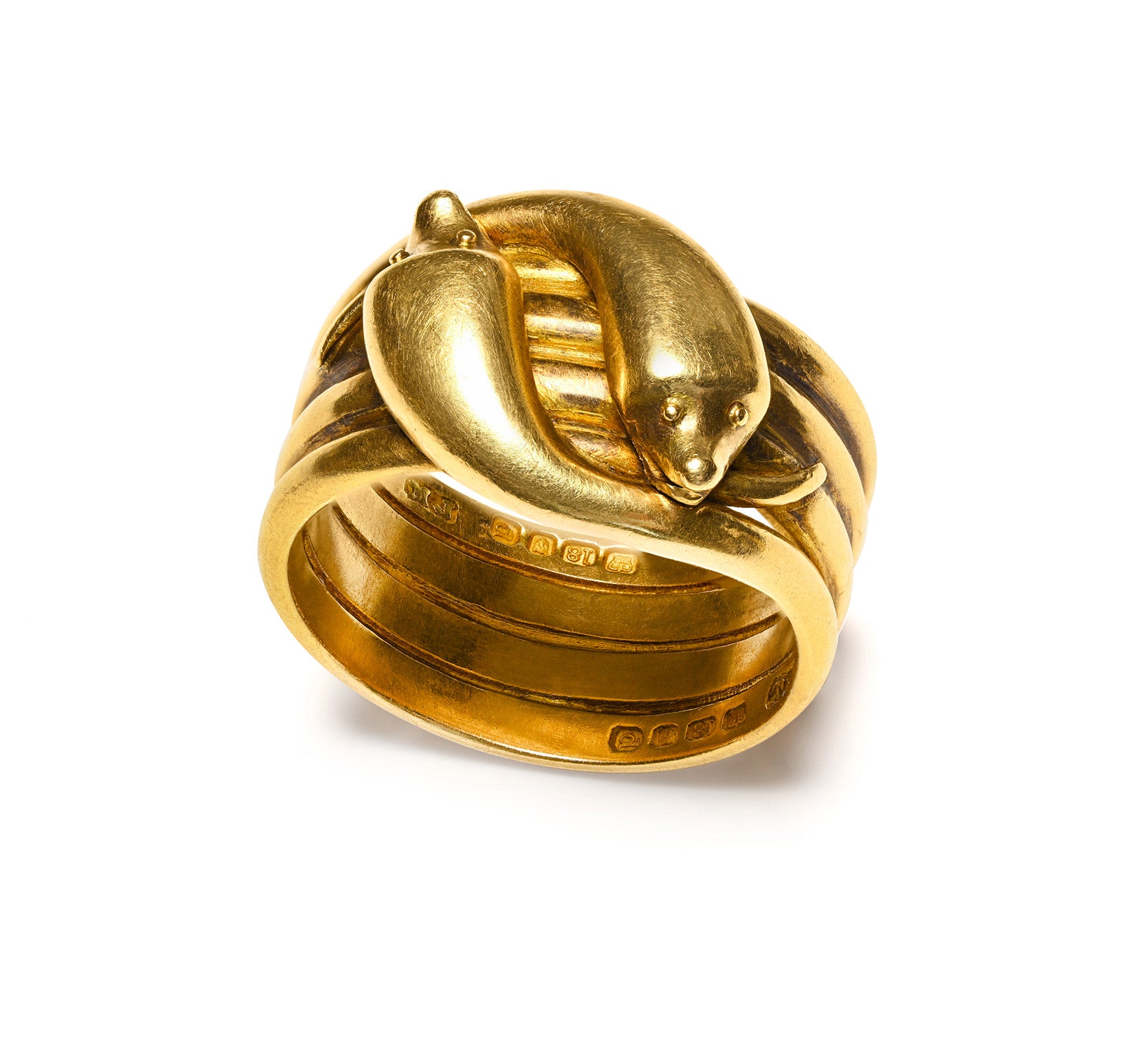 Victorian 18K Gold Snake Ring Antique