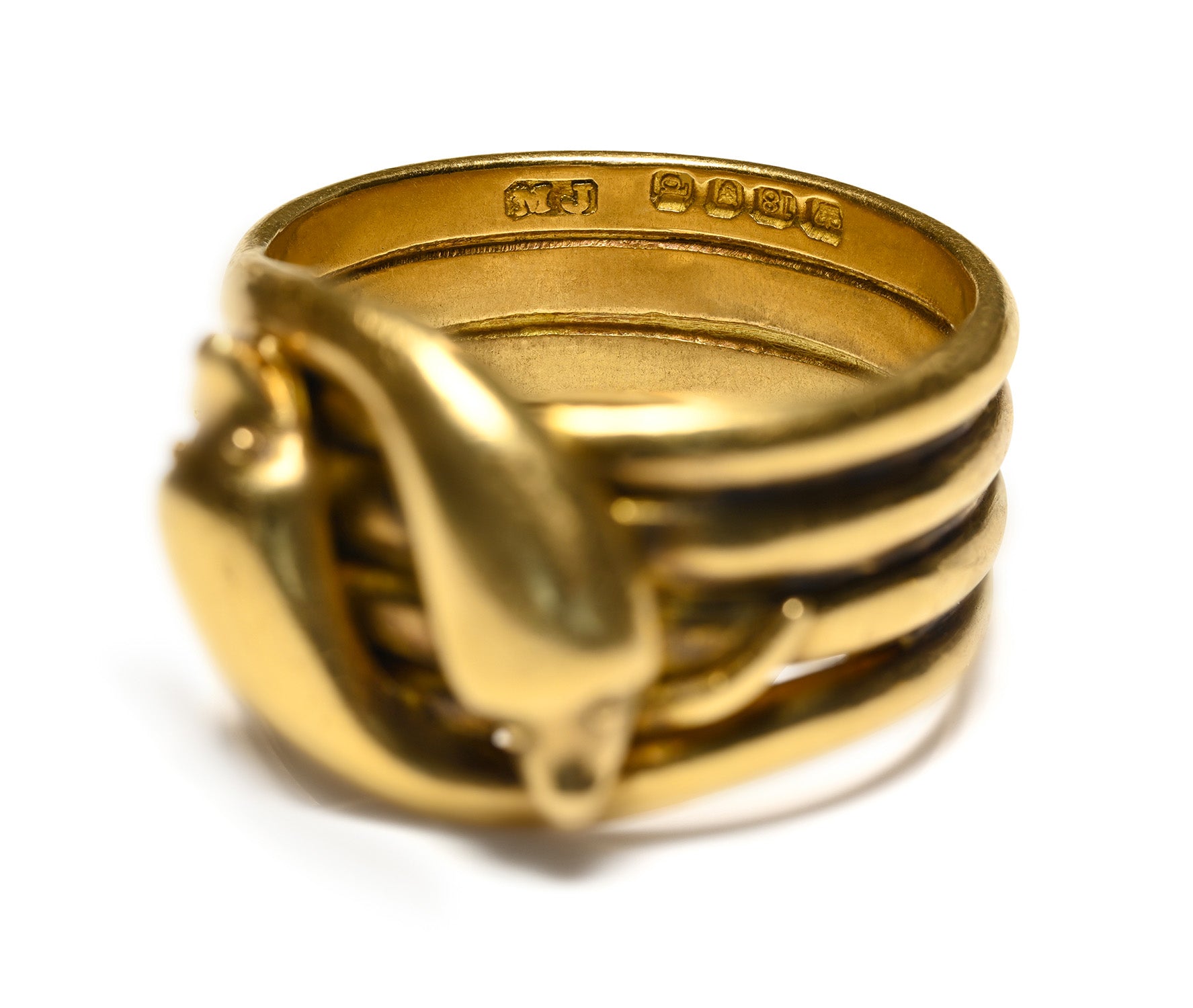 Victorian Hallmark 18K Gold Serpent Ring by