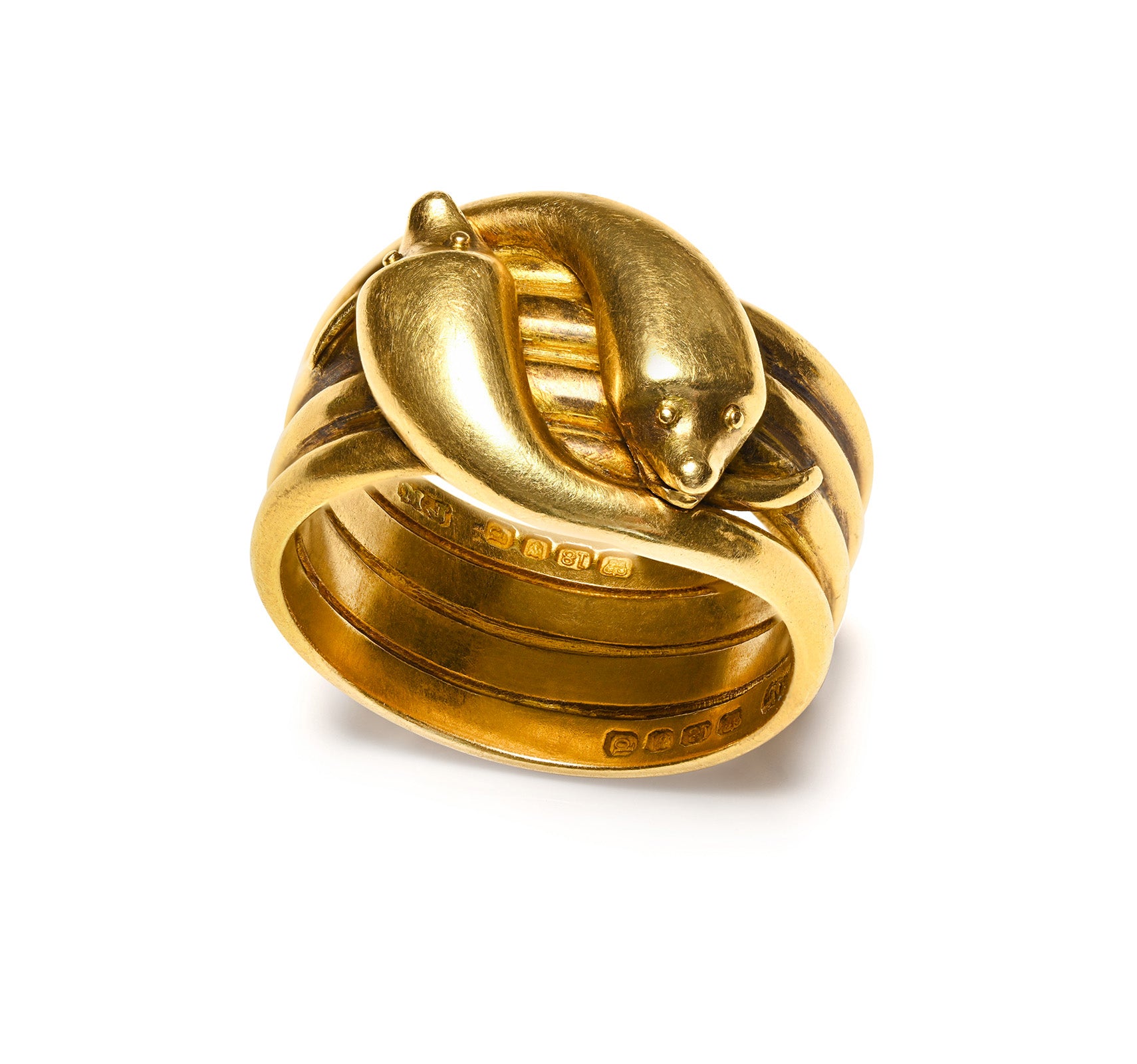 Antique 18K Gold Serpent Ring