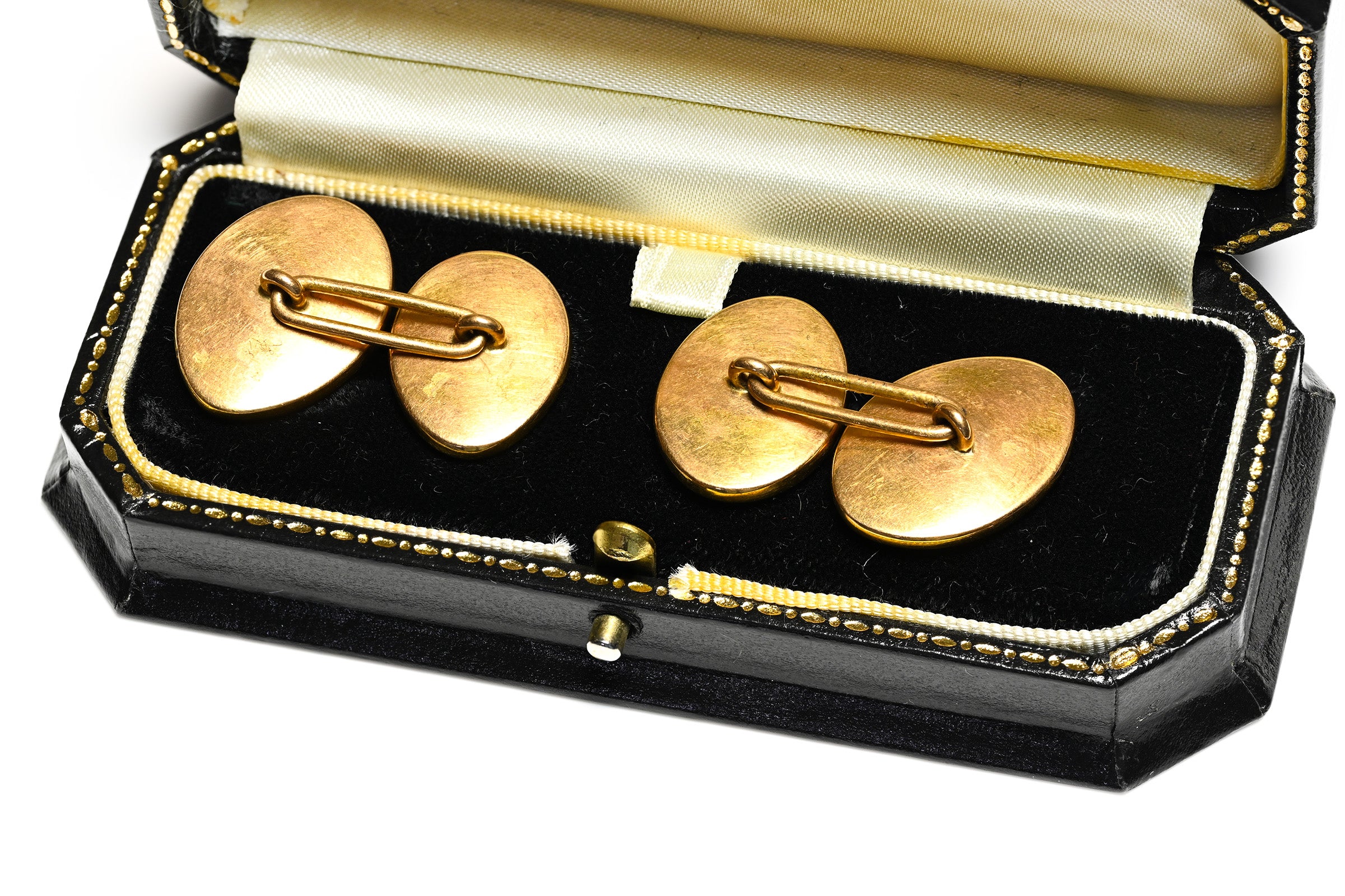 Rare Victorian Gold Enamel Face Portrait Cufflinks
