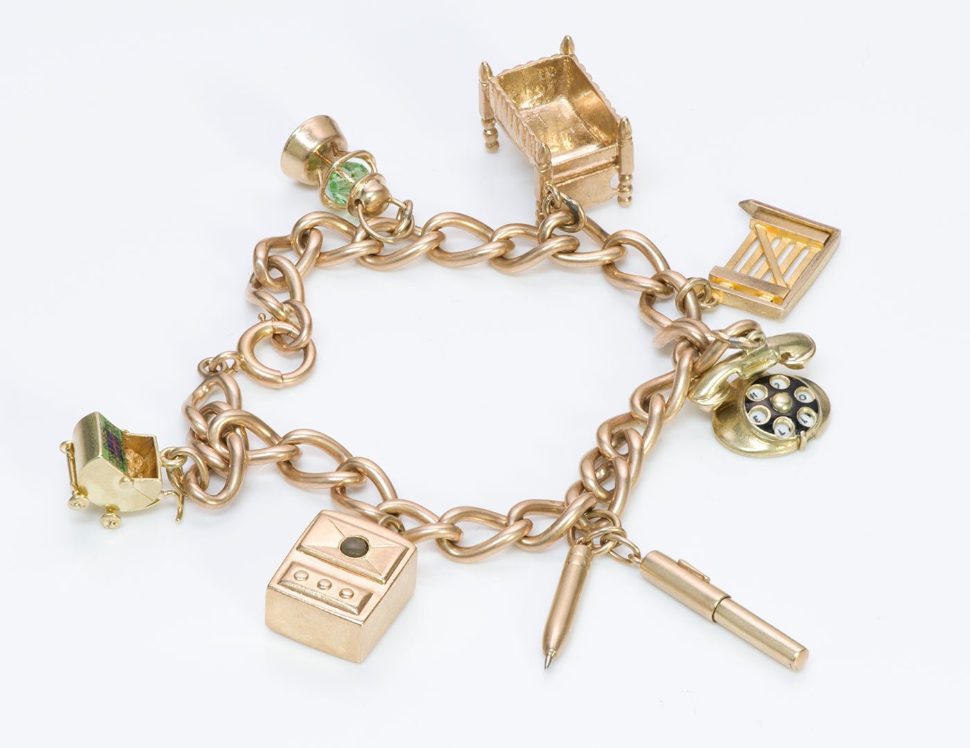 Vintage 14K Yellow Gold Charm Bracelet
