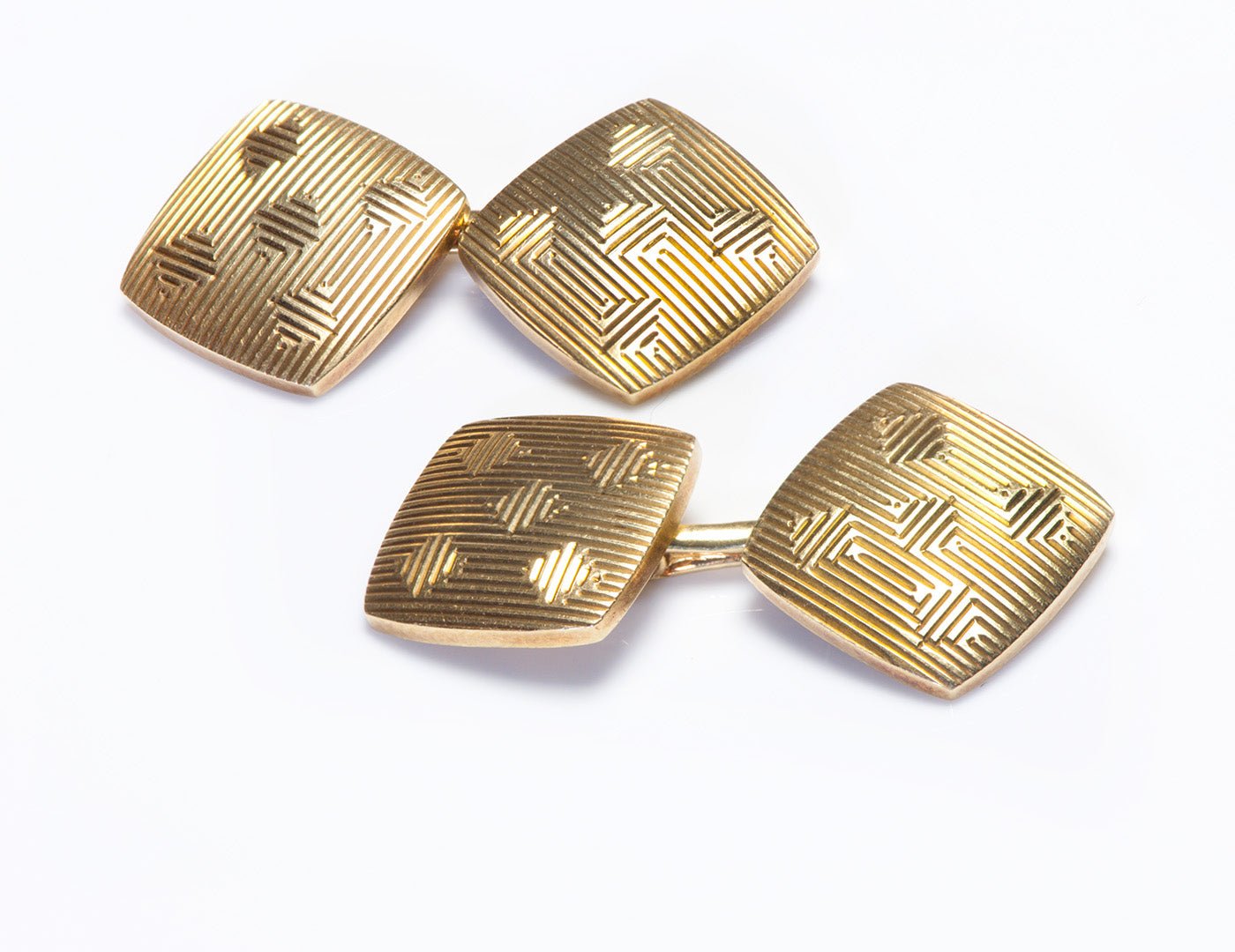 Vintage 14K Yellow Gold Square Cufflinks