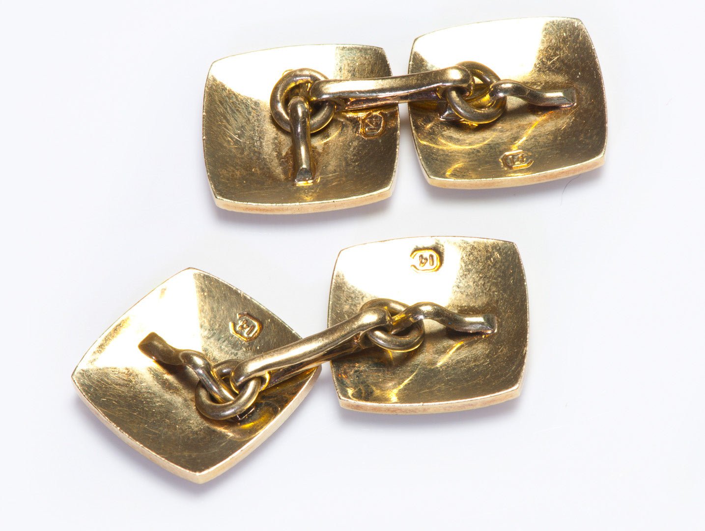 Vintage 14K Yellow Gold Square Cufflinks