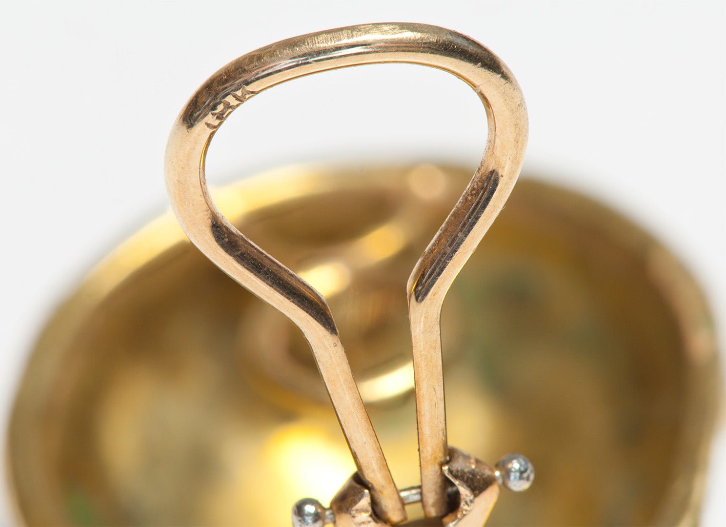 Vintage 18K Gold Blue and Green Enamel Earrings