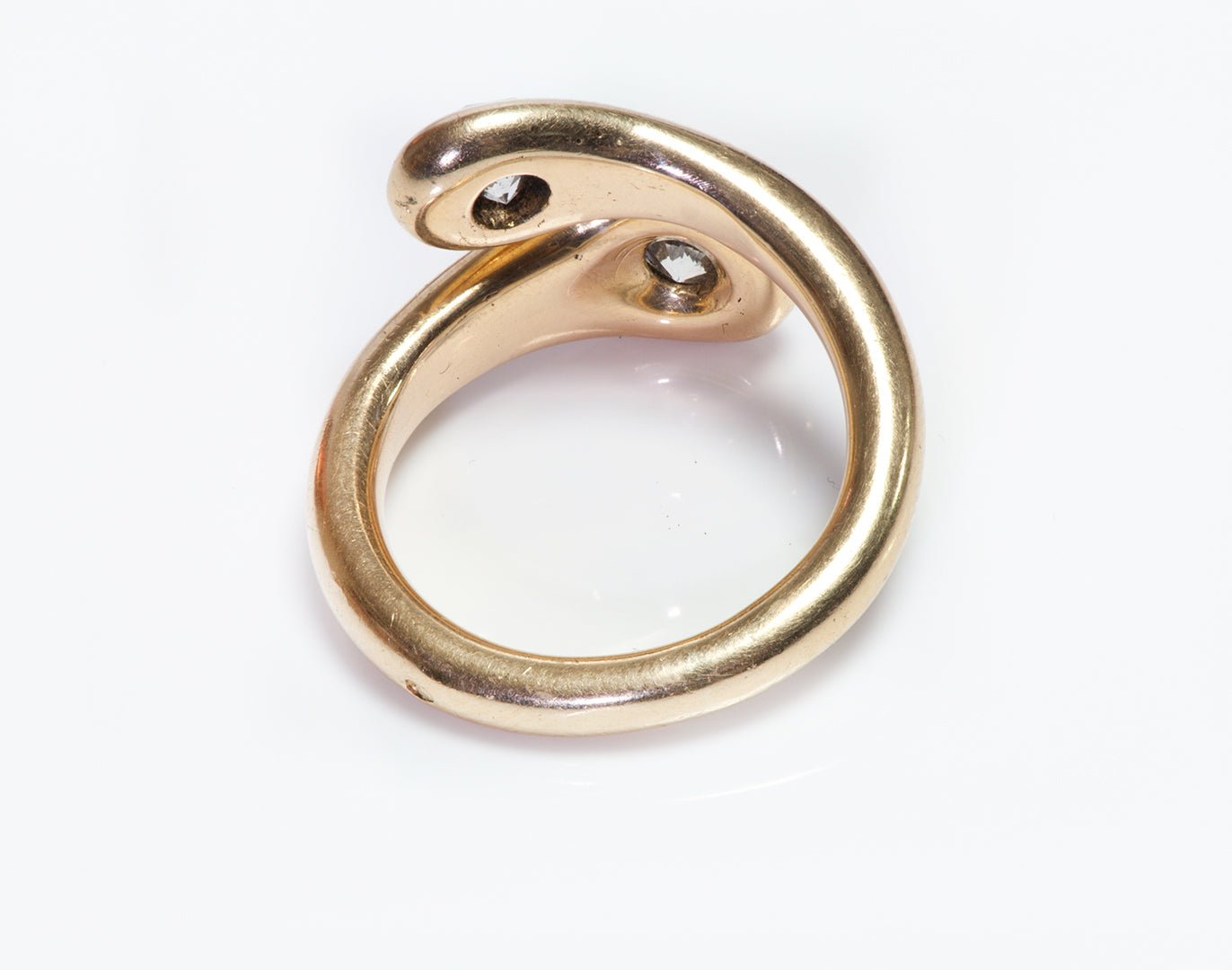 Vintage 18K Gold & Diamond Bypass Ring