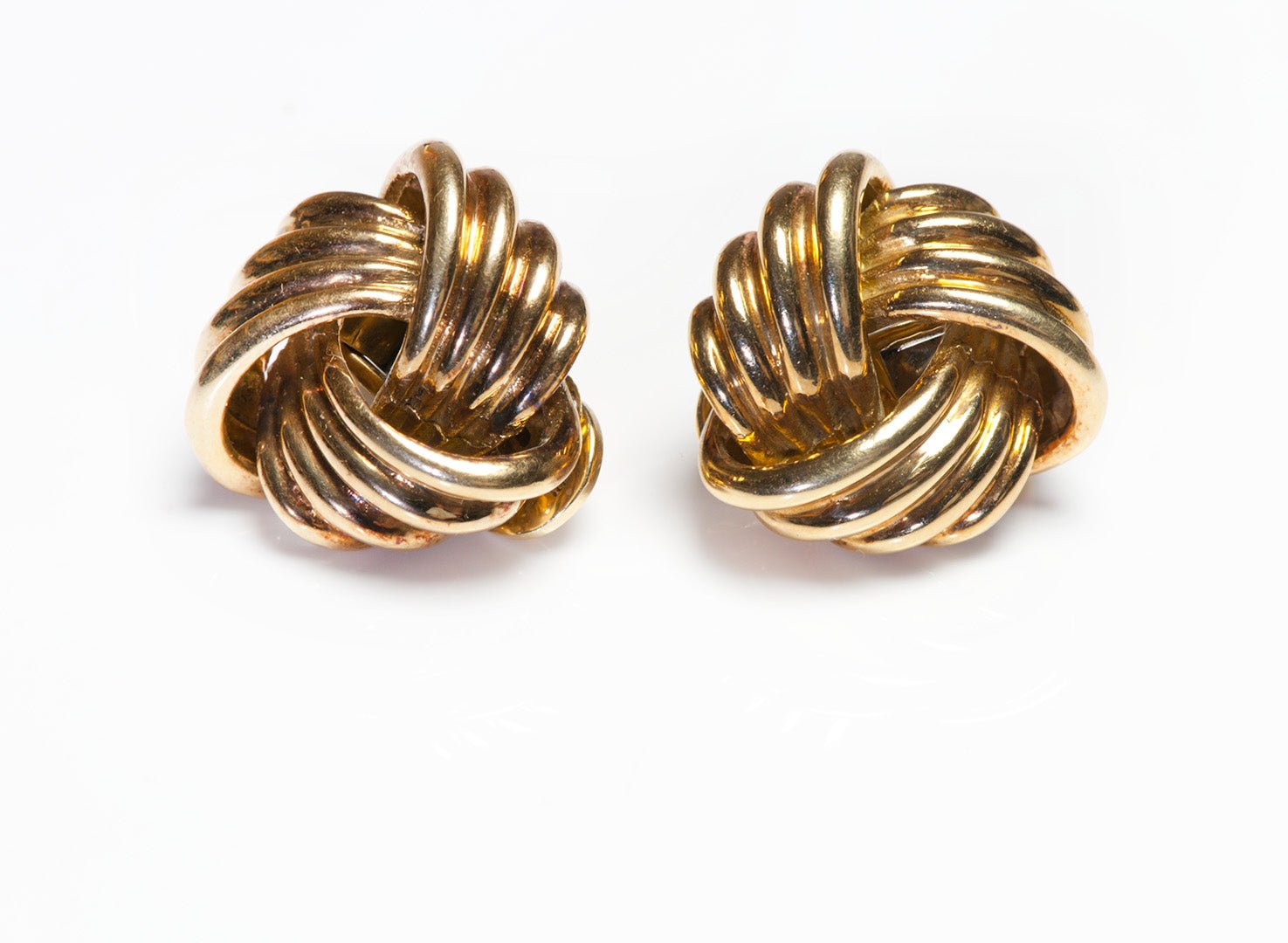 Vintage 18K Yellow Gold Love Knot Earrings