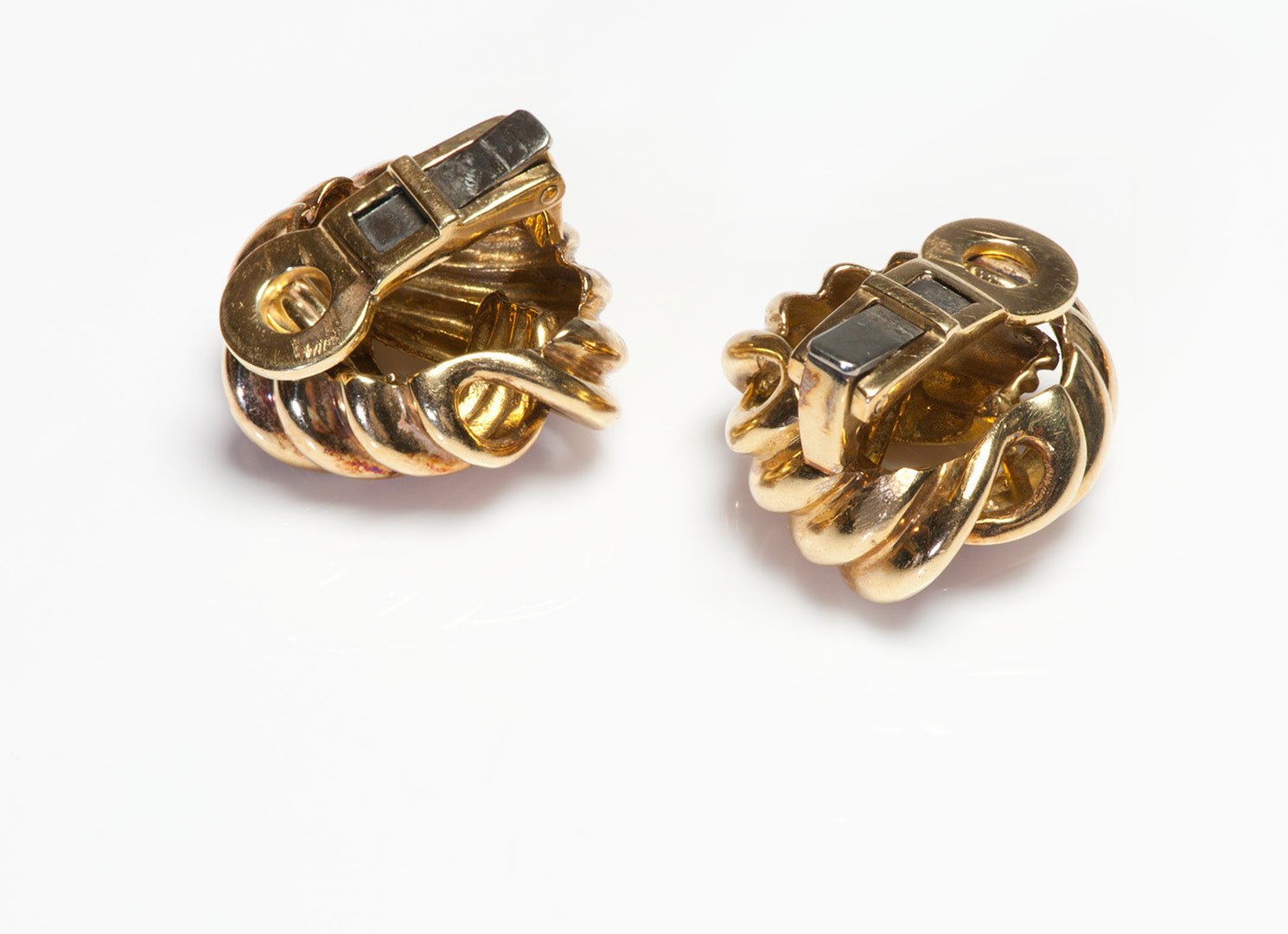 Vintage 18K Yellow Gold Love Knot Earrings