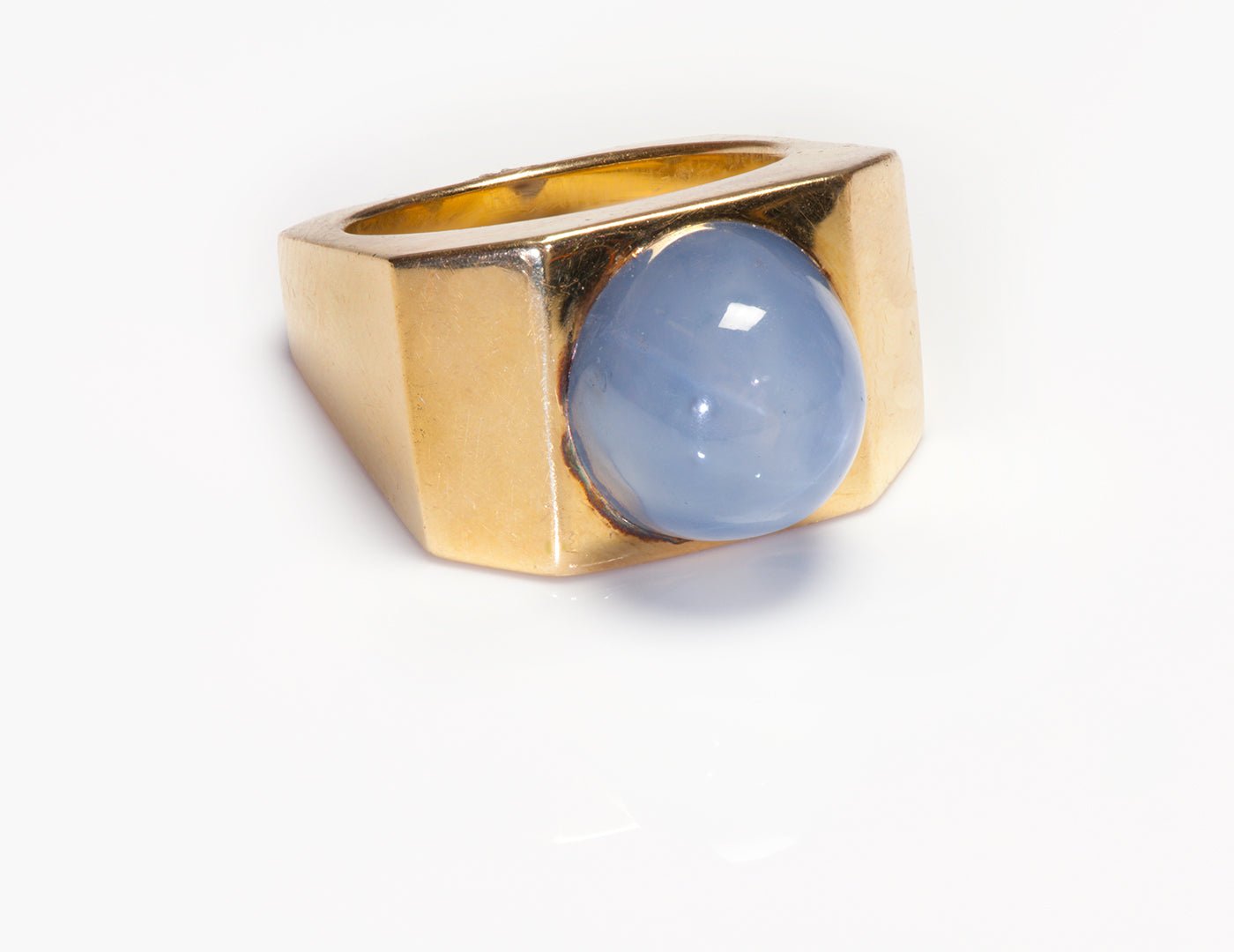 Vintage 18K Yellow Gold Star Sapphire Ring