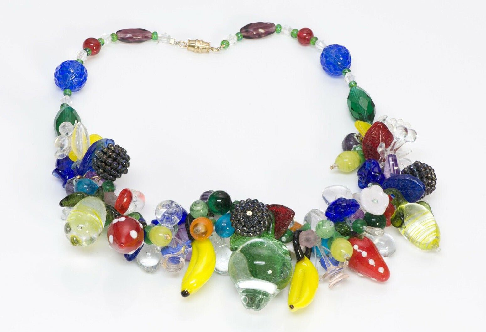 Vintage 1930’s Italian Murano Handblown Glass Tutti Frutti Fruit Necklace