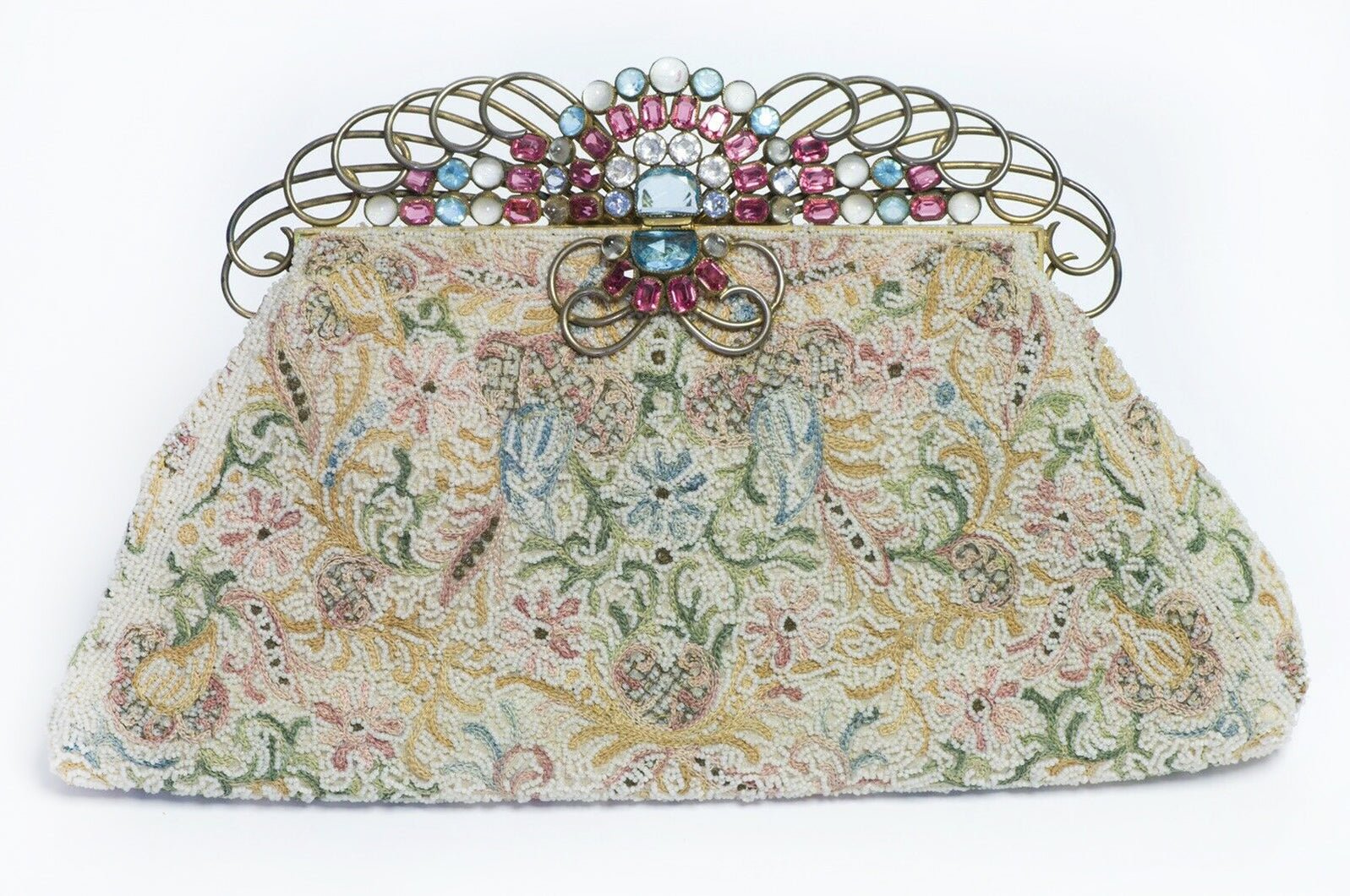 Vintage 1940’s Josef Beaded Bag with HOBE Crystal Frame