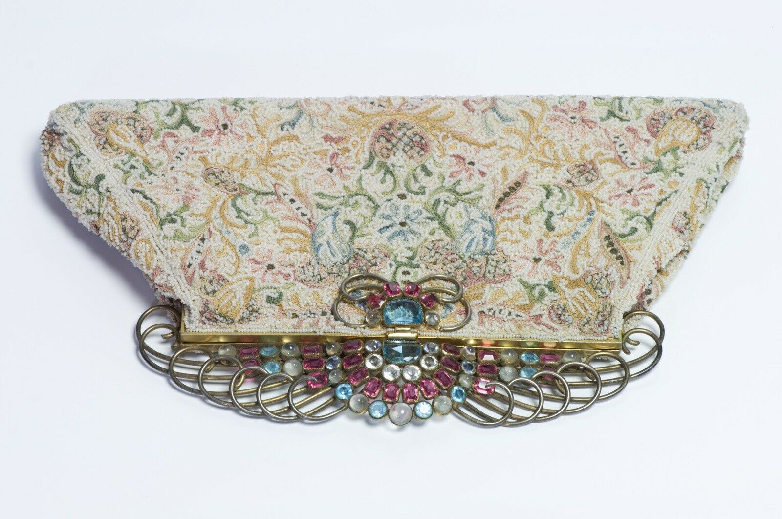 Vintage 1940’s Josef Beaded Bag with HOBE Crystal Frame