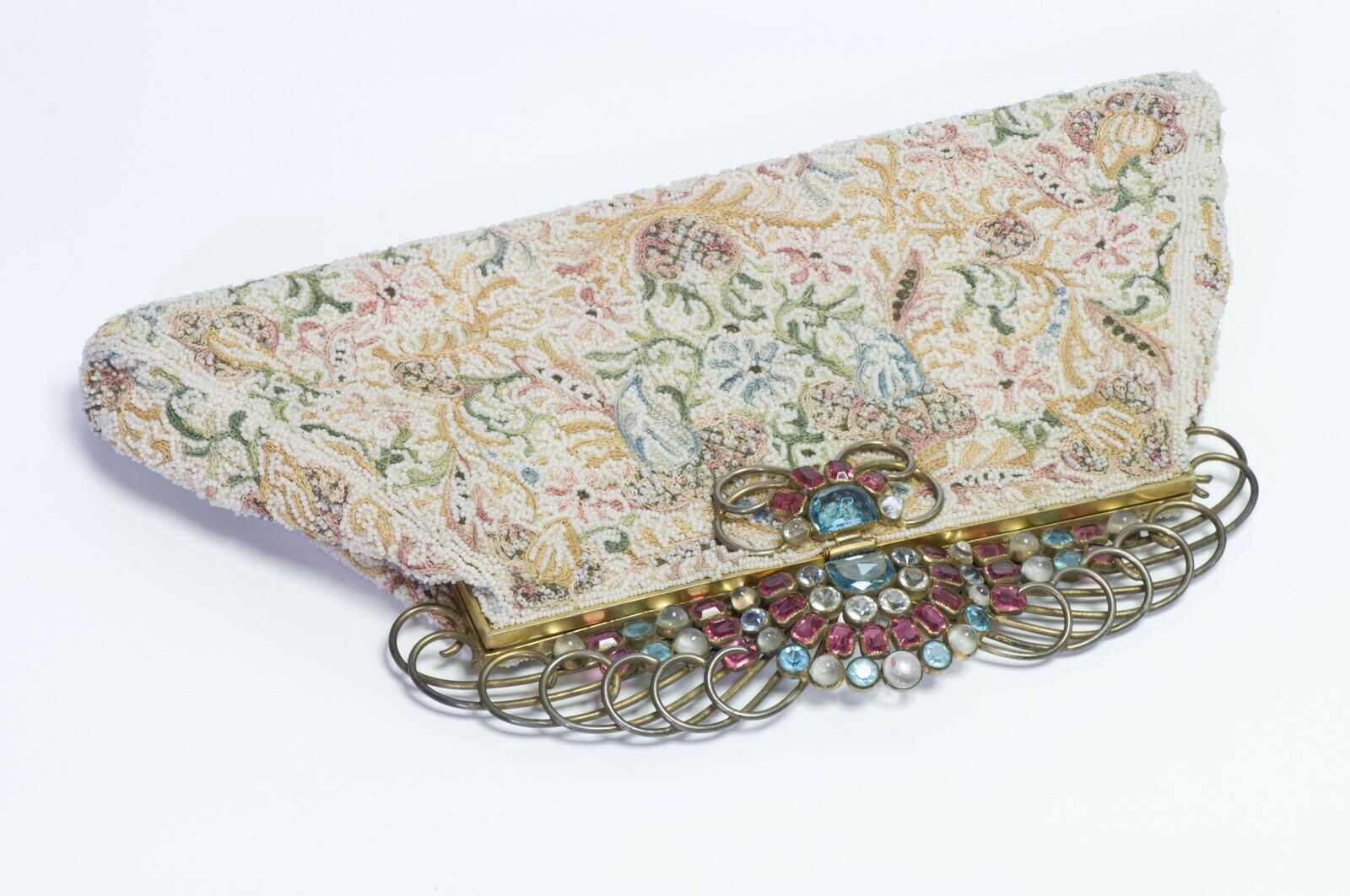 Vintage 1940’s Josef Beaded Bag with HOBE Crystal Frame