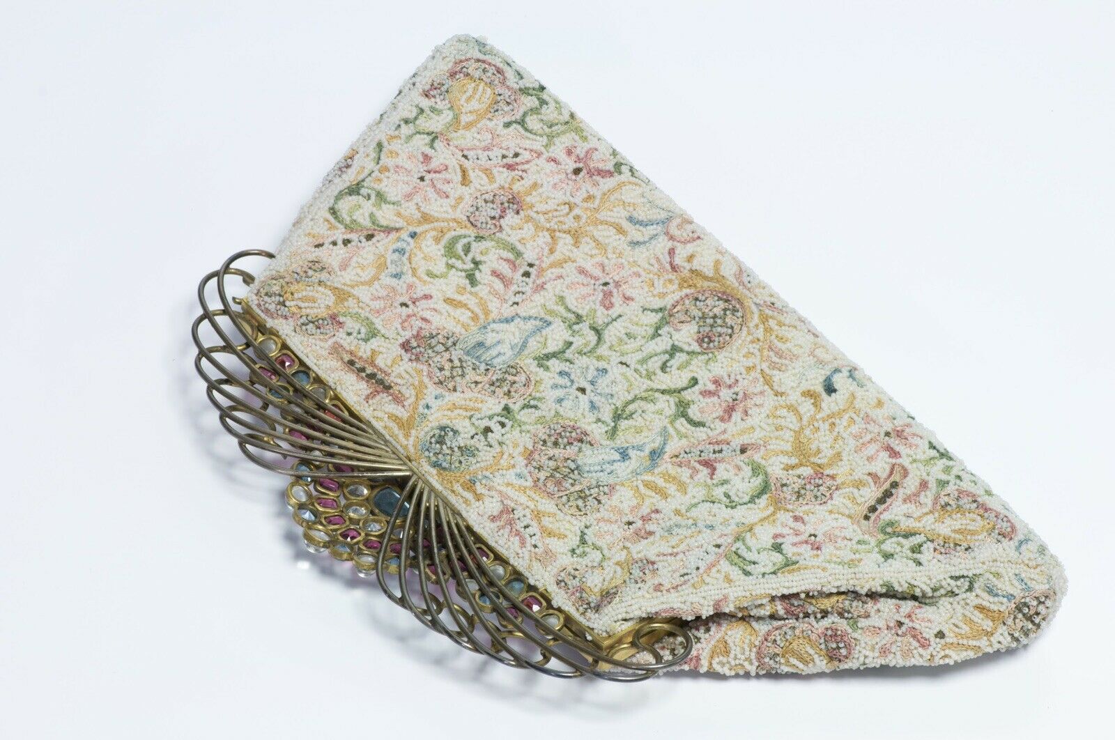 Vintage 1940’s Josef Beaded Bag with HOBE Crystal Frame
