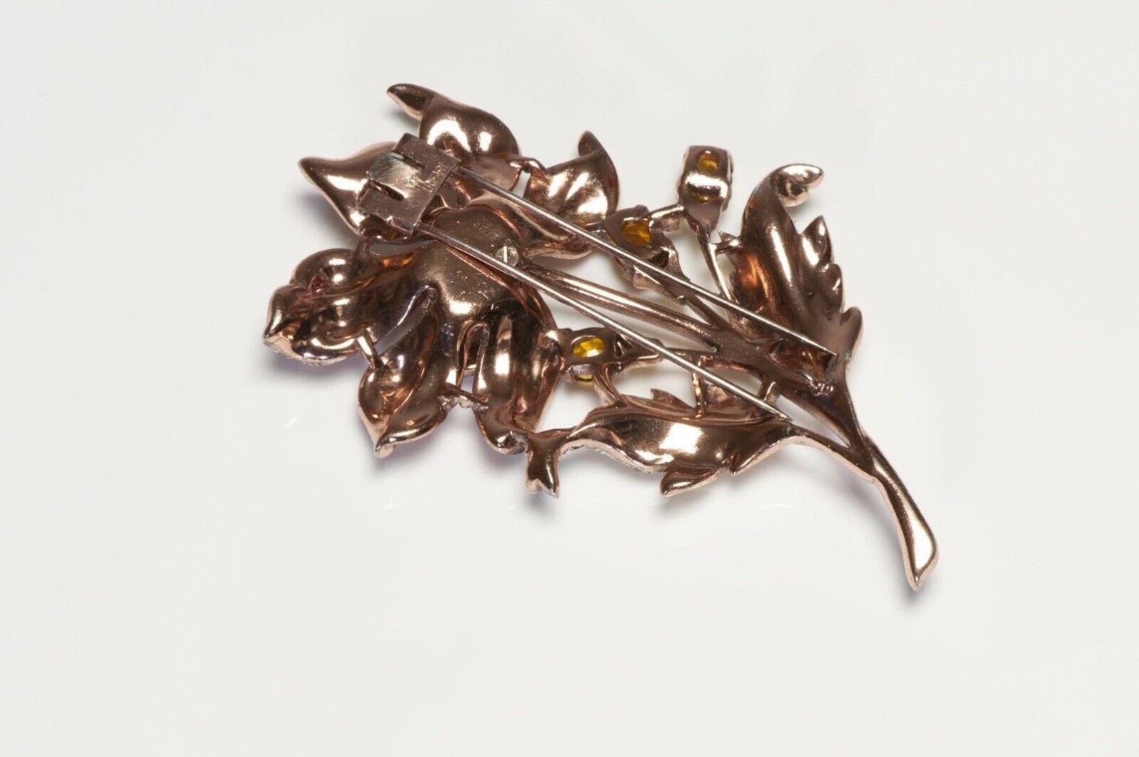 Vintage 1940’s Trifari Alfred Philippe Yellow Crystal Flower Brooch