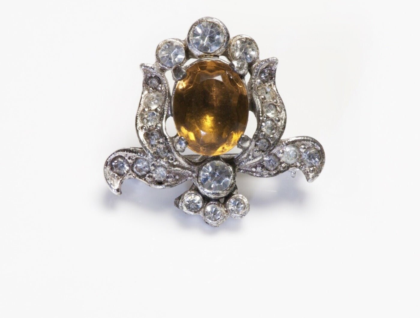Vintage 1950’s Christian Dior by Mitchel Maer Brown Crystal Brooch