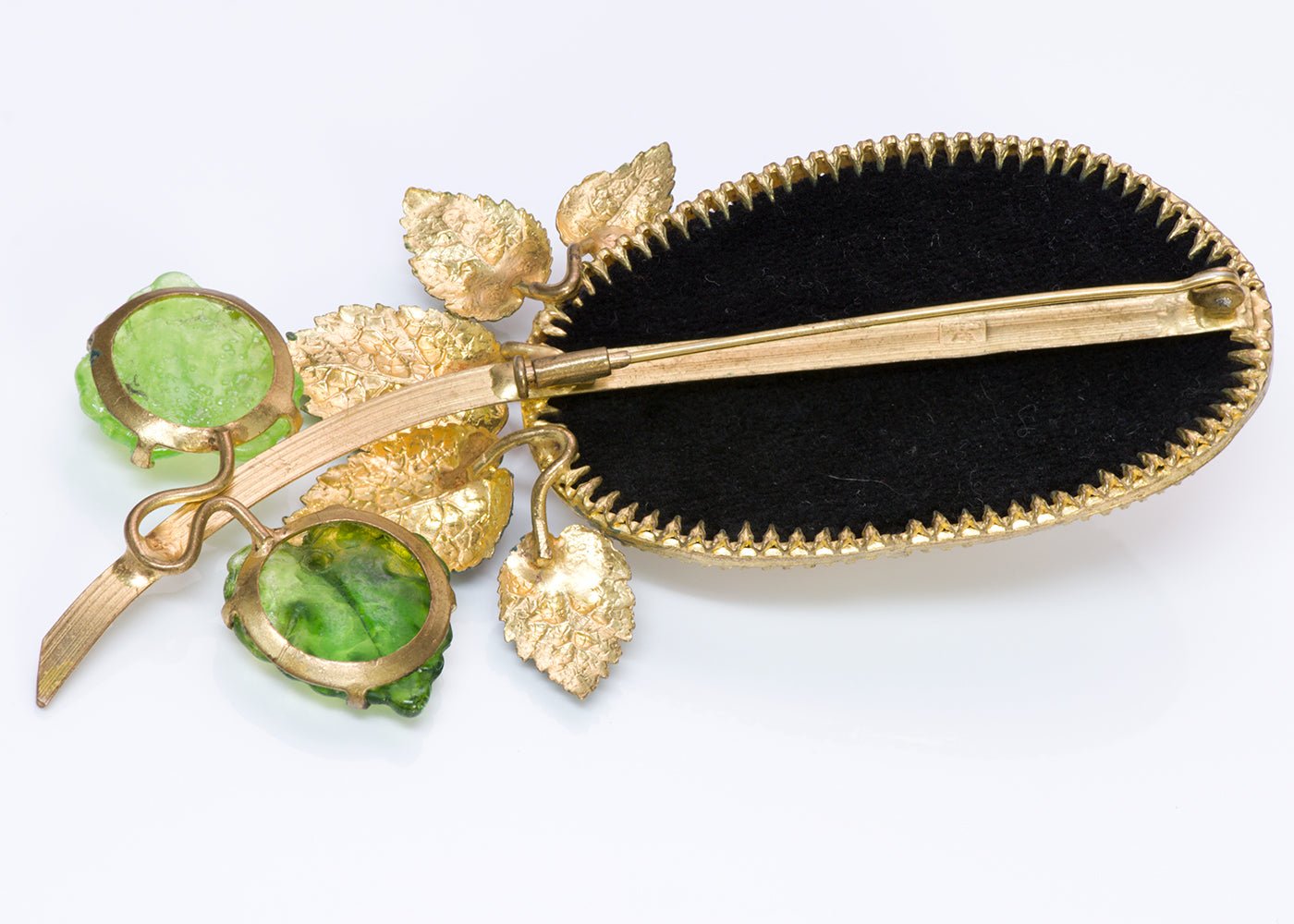 Vintage 1950's Countess Cissy Zoltowska CIS Pearl Glass Leaf Brooch