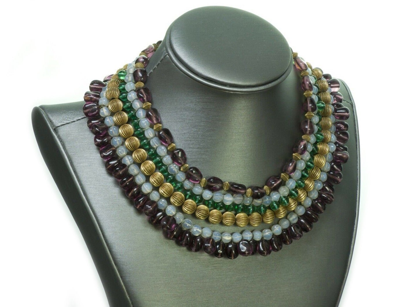 Vintage 1950's Louis Rousselet Paris Glass Necklace Bracelet